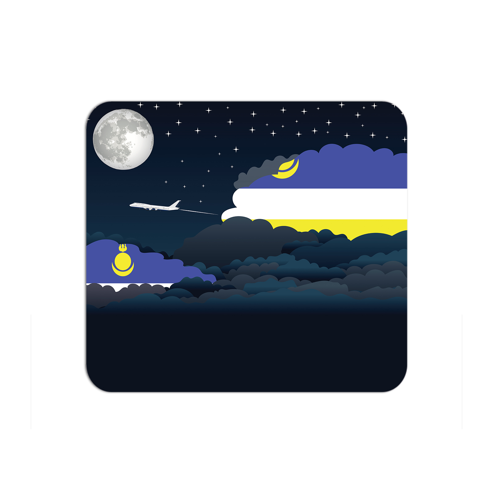 Buryatia Airplane Airport Flight Night Clouds Mousepad 