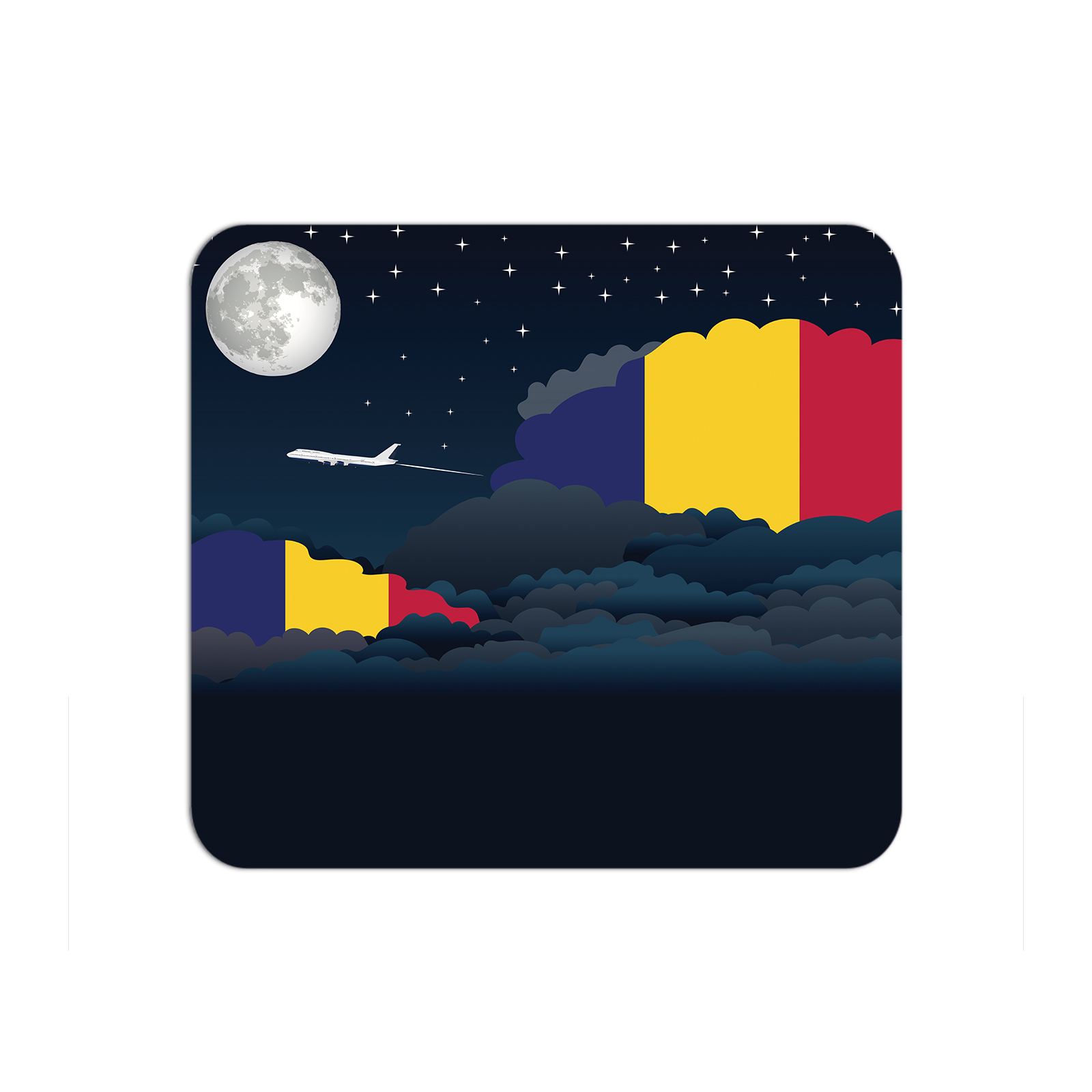Chad Airplane Airport Flight Night Clouds Mousepad 