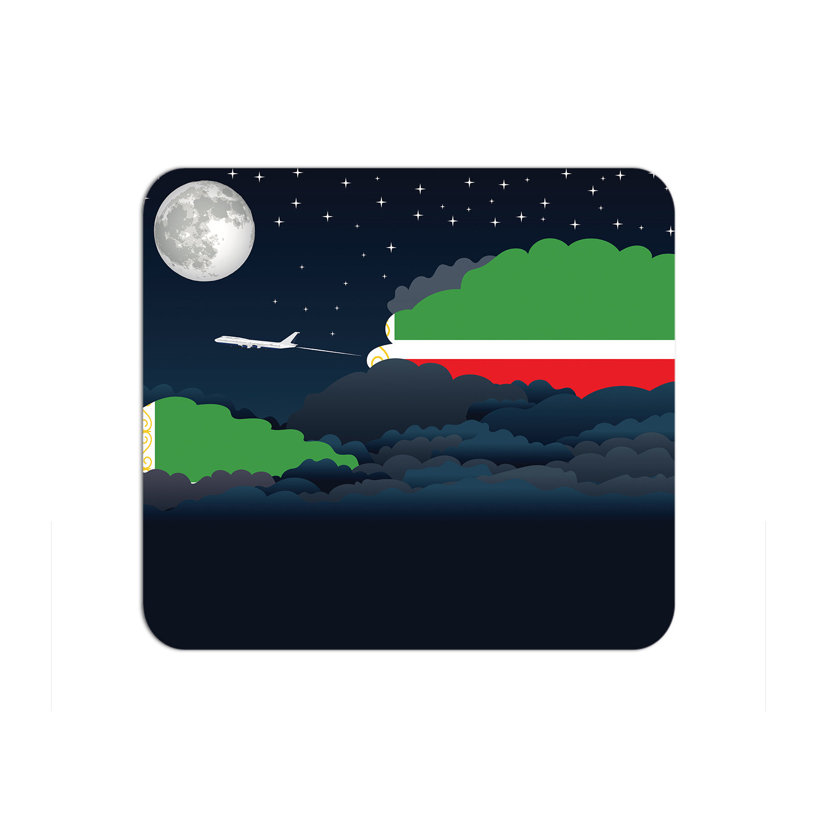 Chechen Republic Airplane Airport Flight Night Clouds Mousepad 