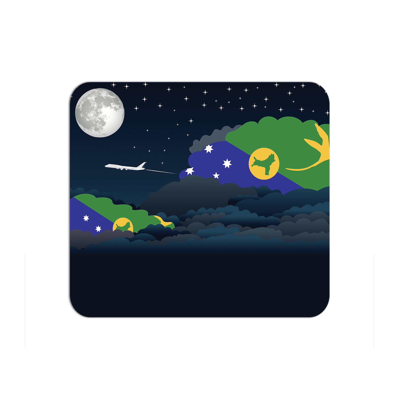 Christmas Island Airplane Airport Flight Night Clouds Mousepad 
