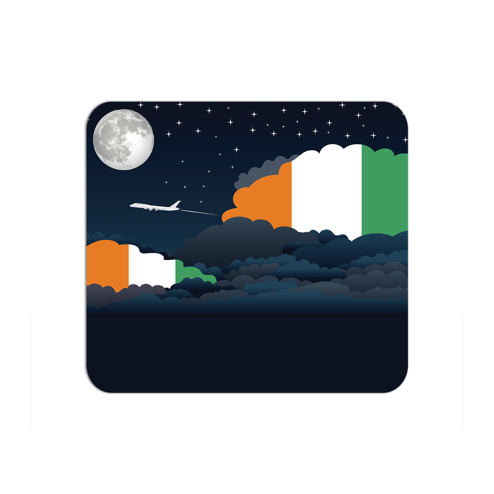 Cote DIvoire Airplane Airport Flight Night Clouds Mousepad 