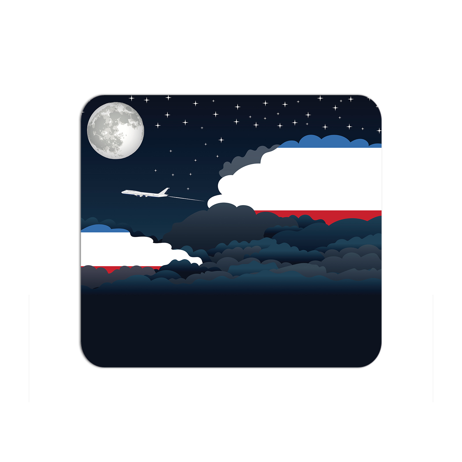 Crimea Airplane Airport Flight Night Clouds Mousepad 