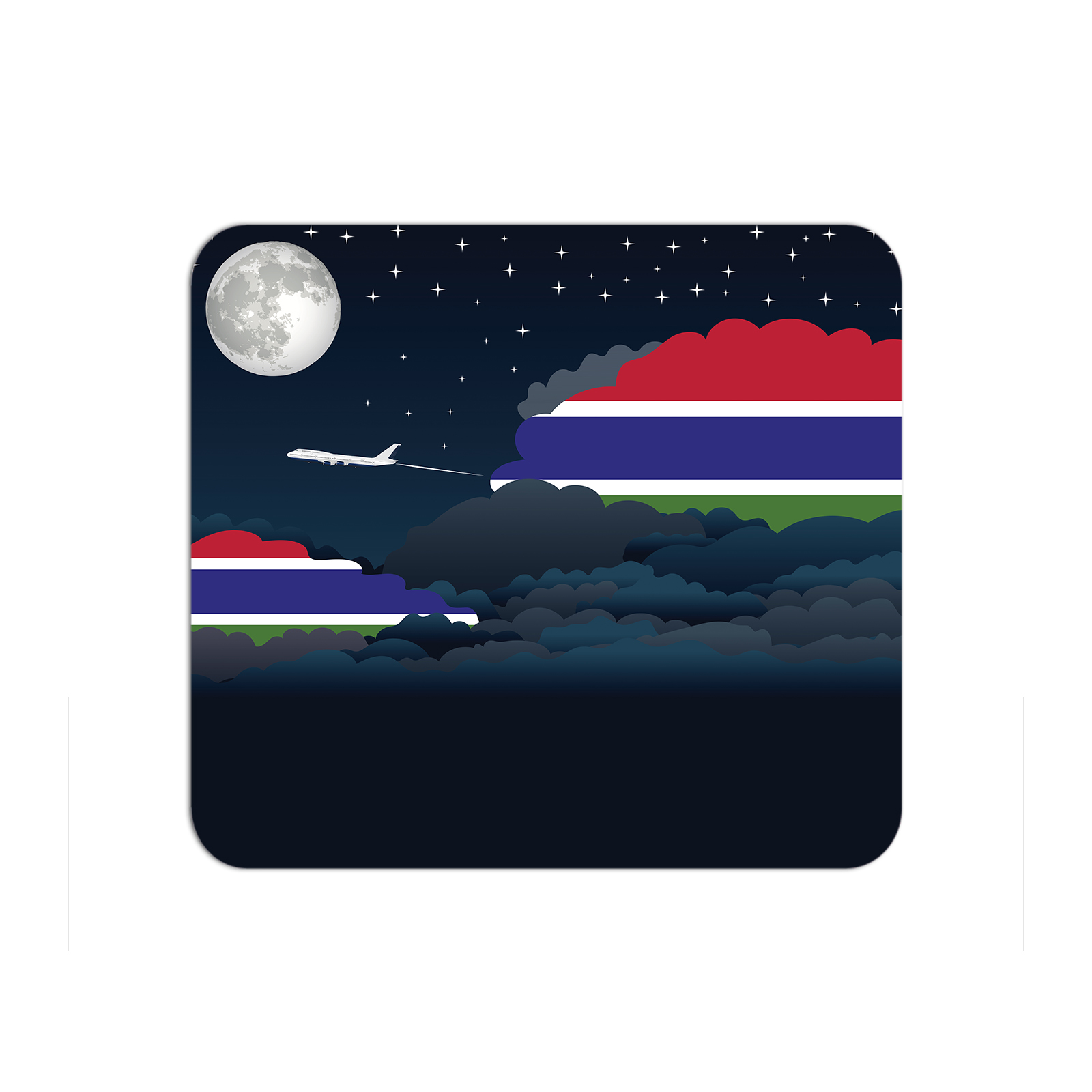Gambia Airplane Airport Flight Night Clouds Mousepad 