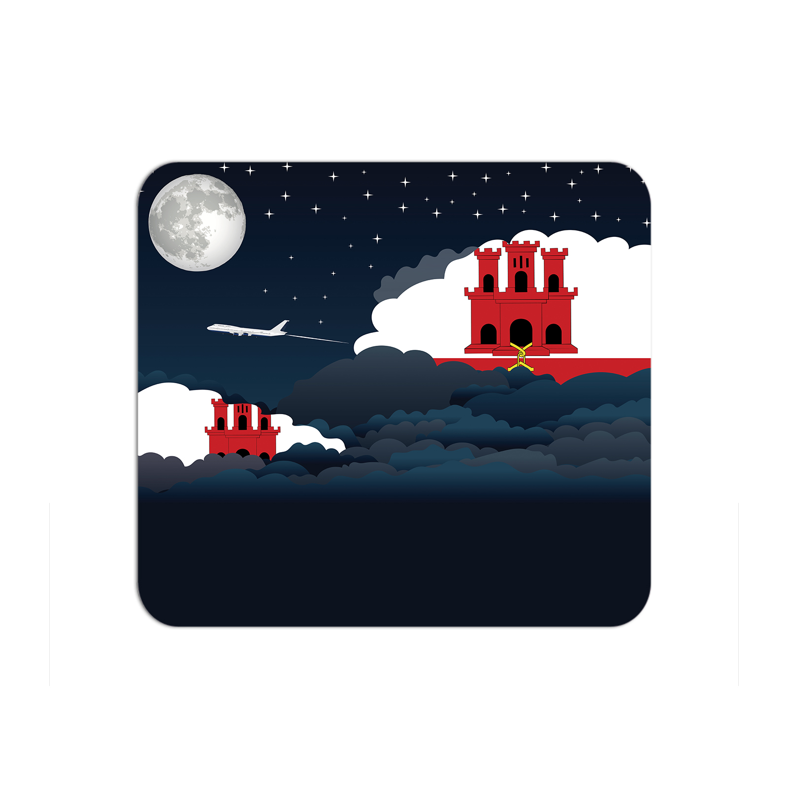 Gibraltar Airplane Airport Flight Night Clouds Mousepad 