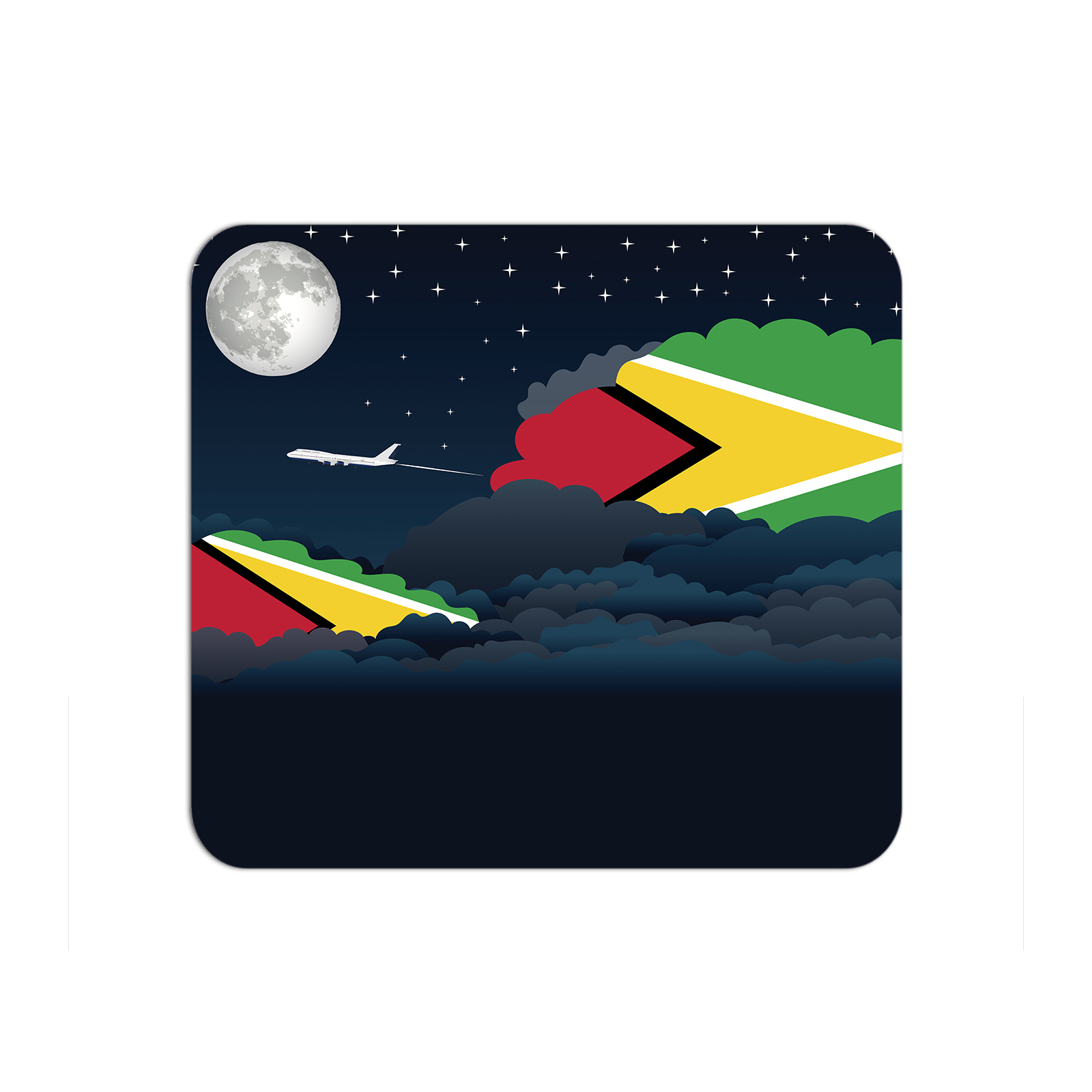Guyana Airplane Airport Flight Night Clouds Mousepad 