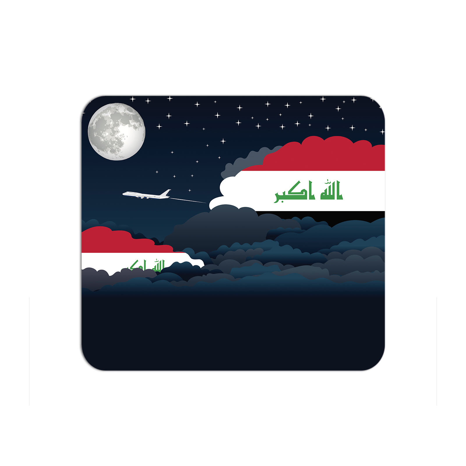 Iraq Airplane Airport Flight Night Clouds Mousepad 
