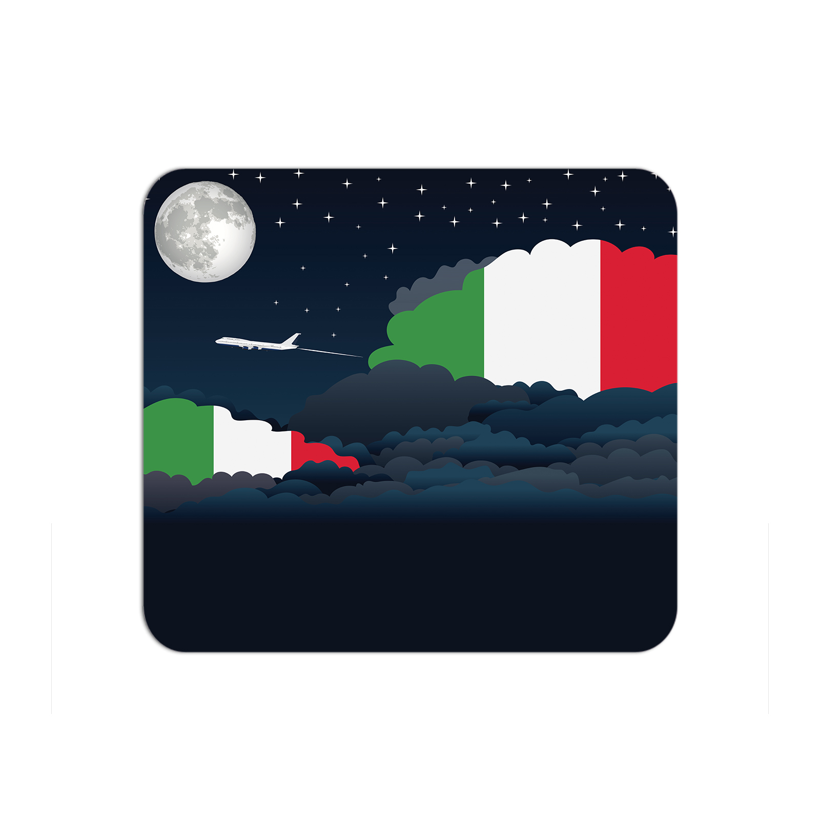 Italy Airplane Airport Flight Night Clouds Mousepad 