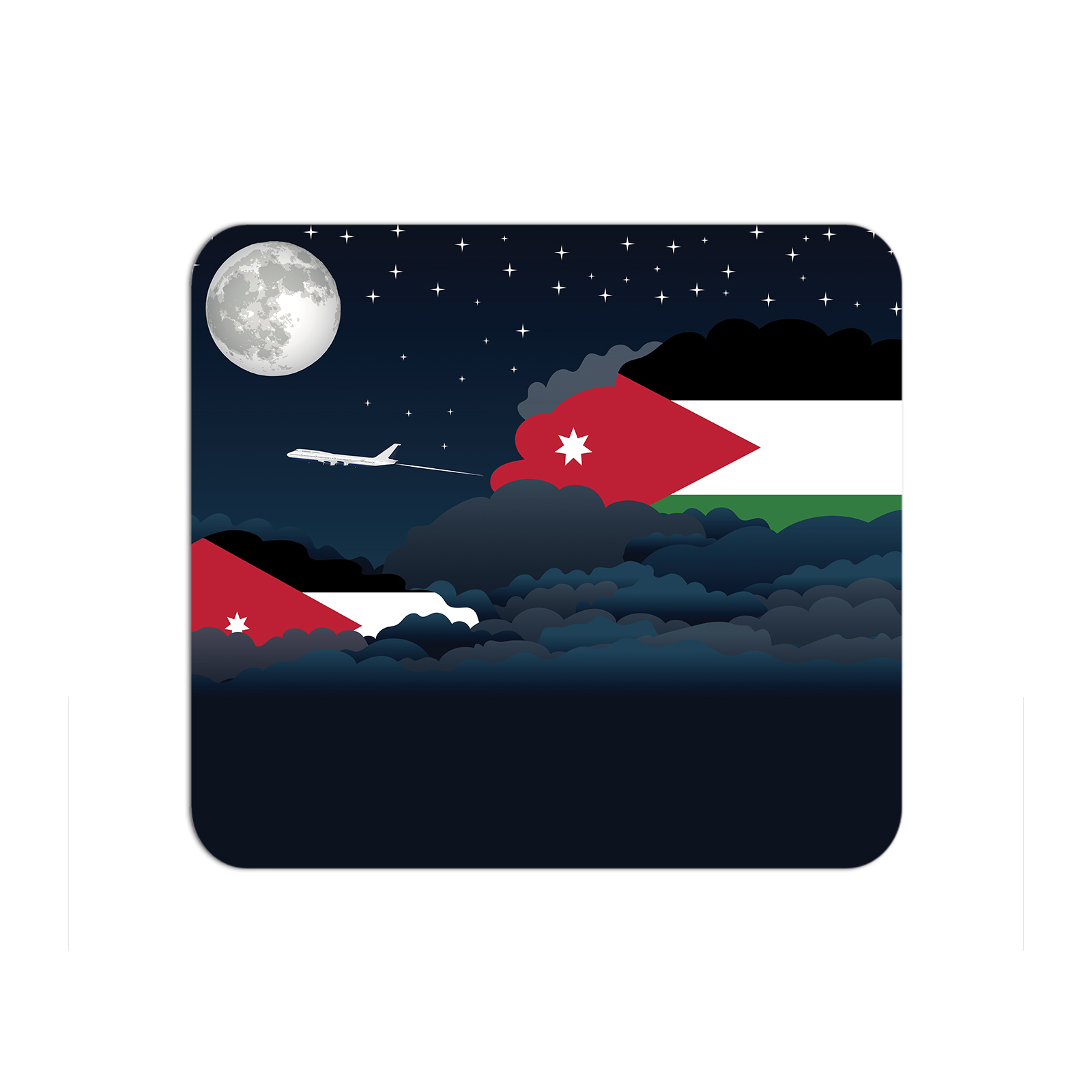 Jordan Airplane Airport Flight Night Clouds Mousepad 