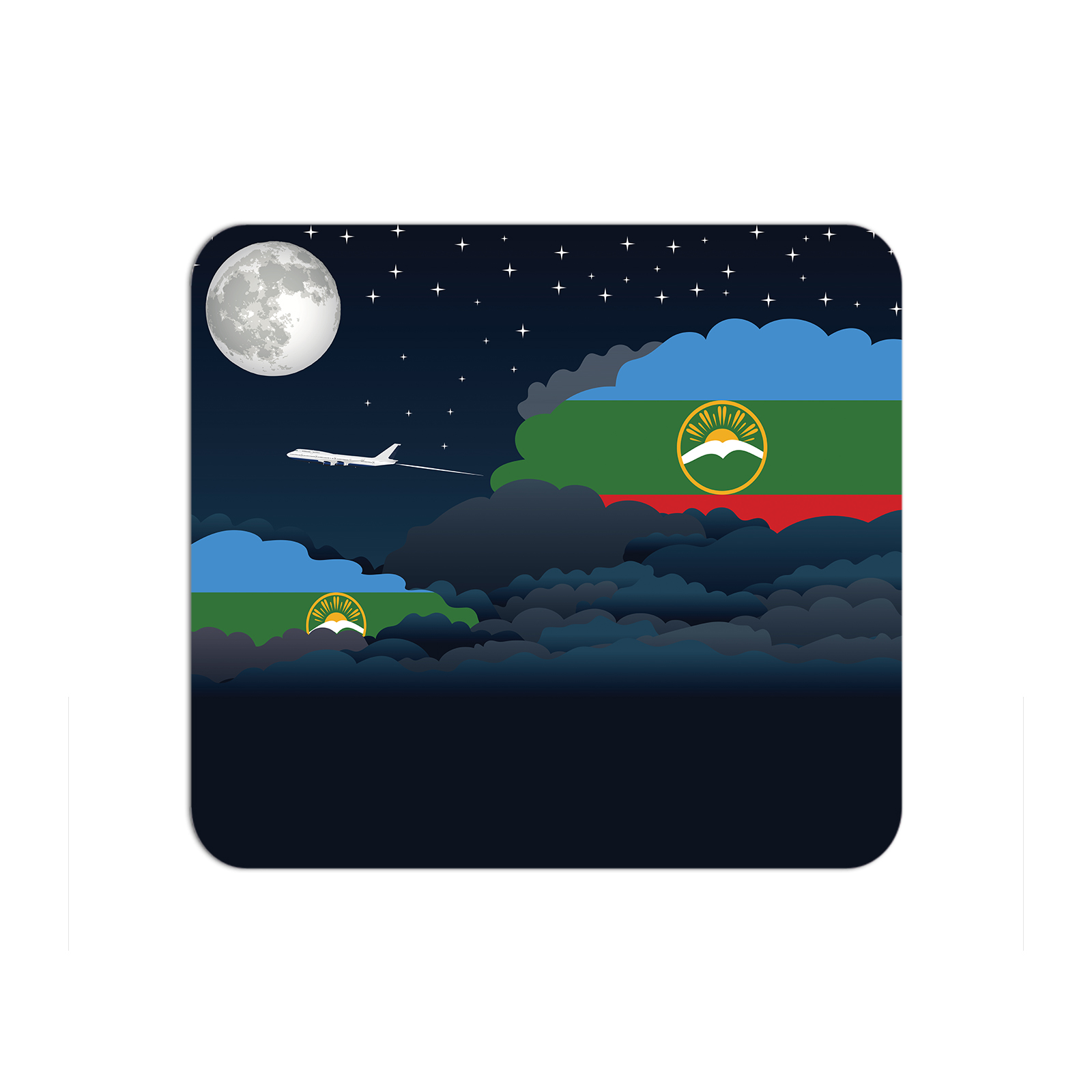 Karachay Cherkessia Airplane Airport Flight Night Clouds Mousepad 