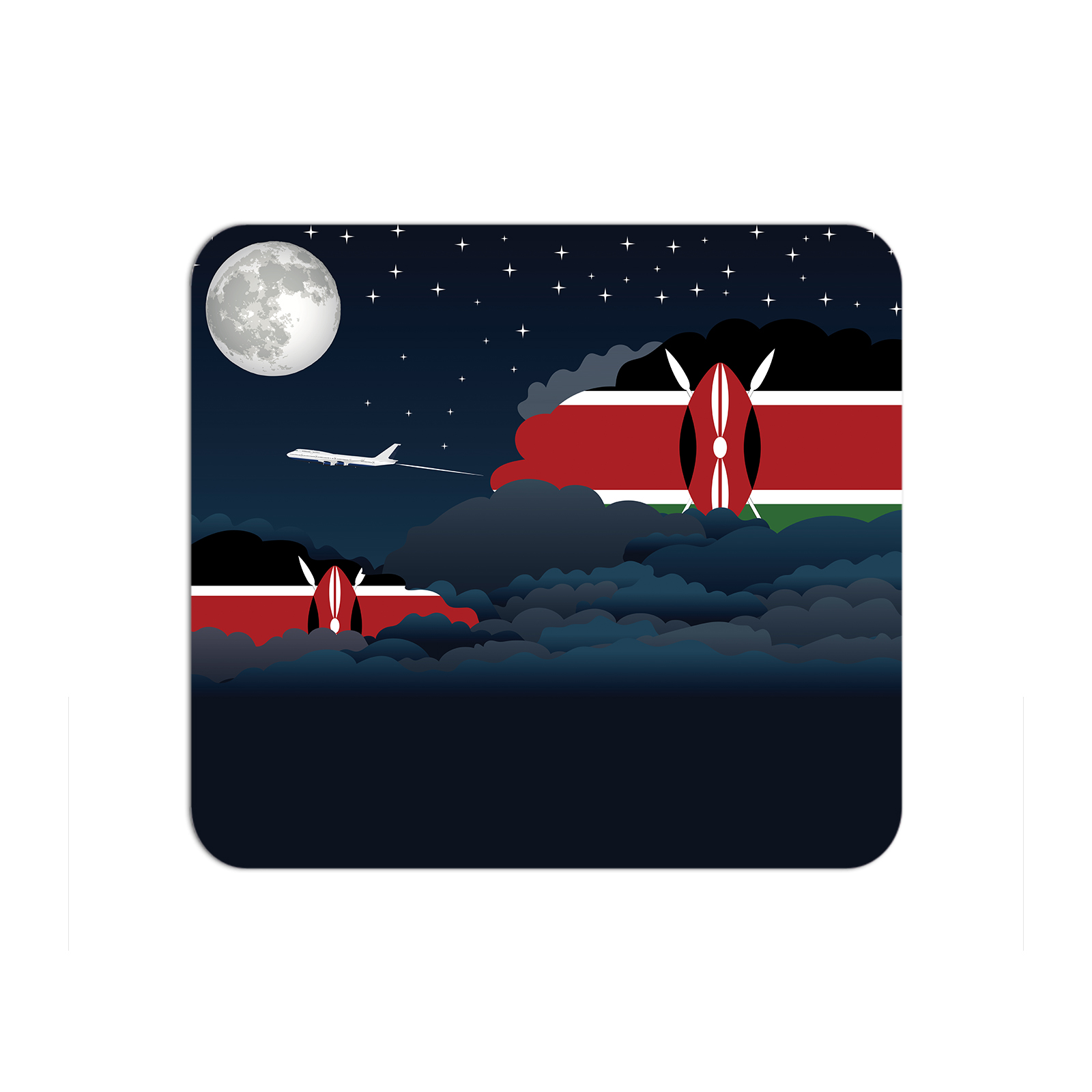 Kenya Airplane Airport Flight Night Clouds Mousepad 