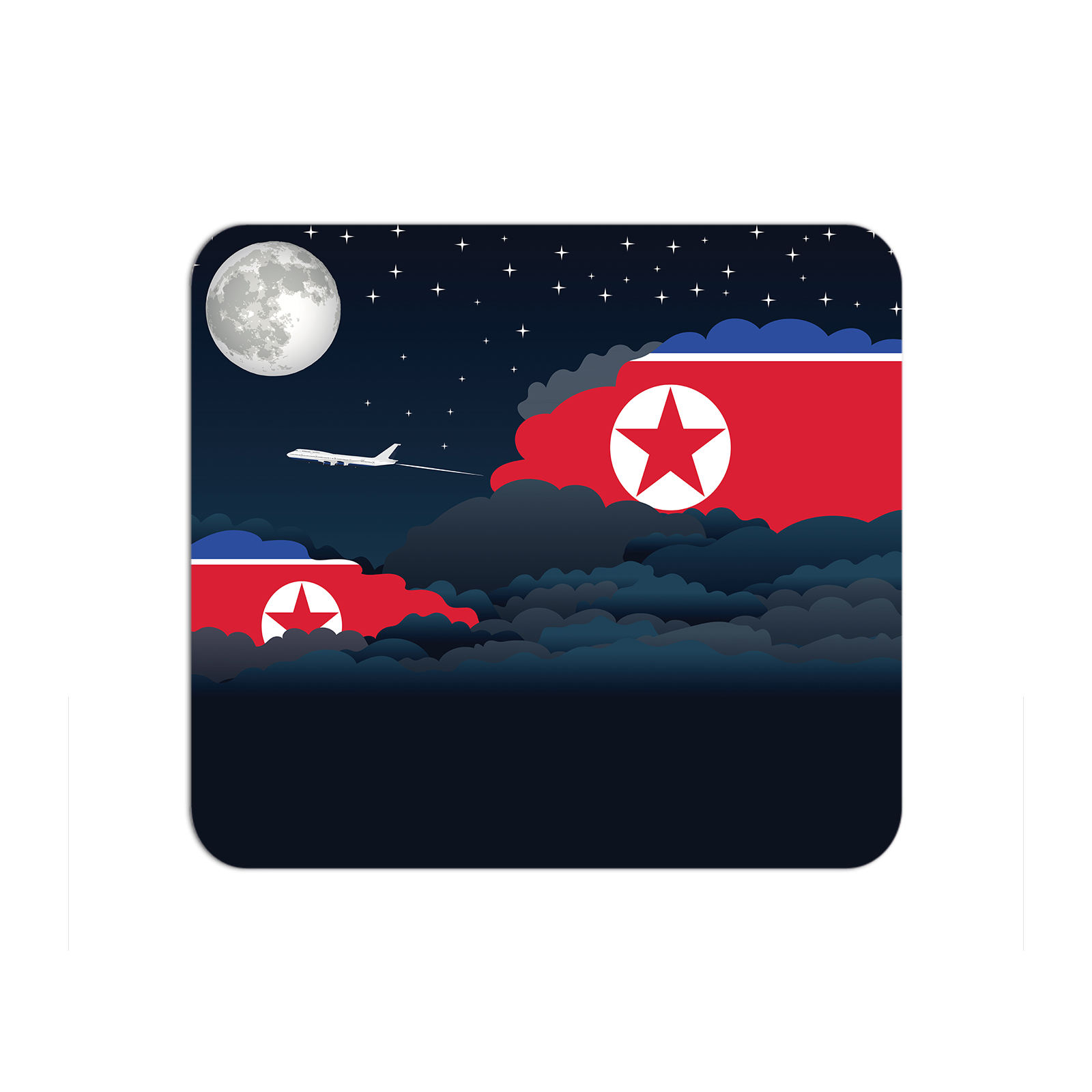 Korea North Airplane Airport Flight Night Clouds Mousepad 