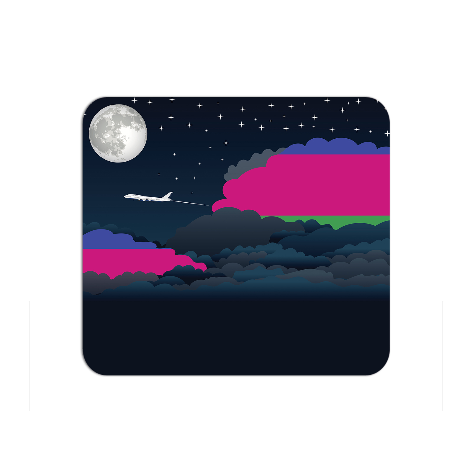 Kuban Peoples Republic Airplane Airport Flight Night Clouds Mousepad 
