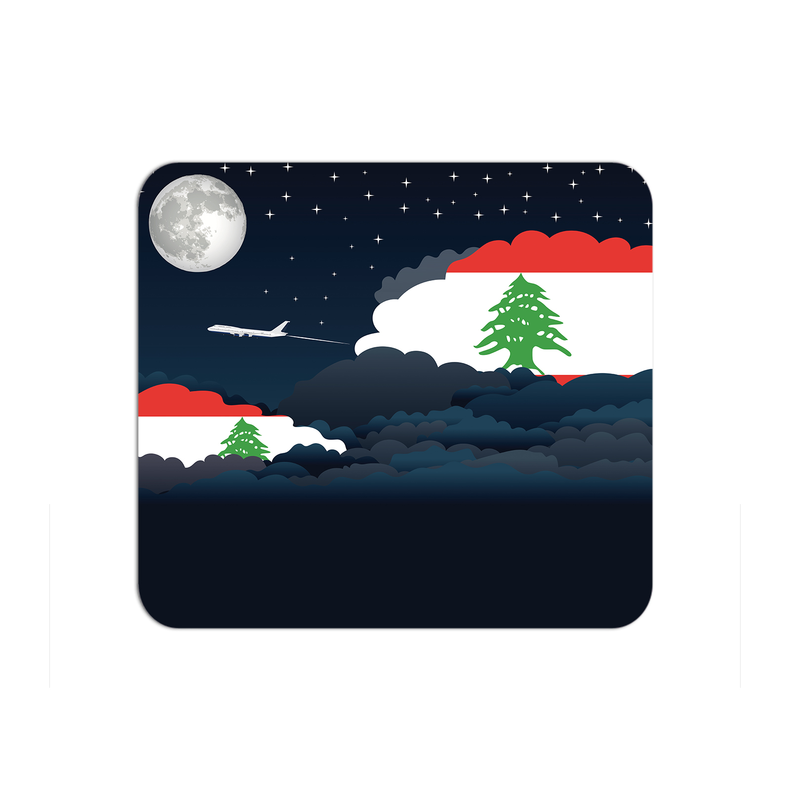 Lebanon Airplane Airport Flight Night Clouds Mousepad 