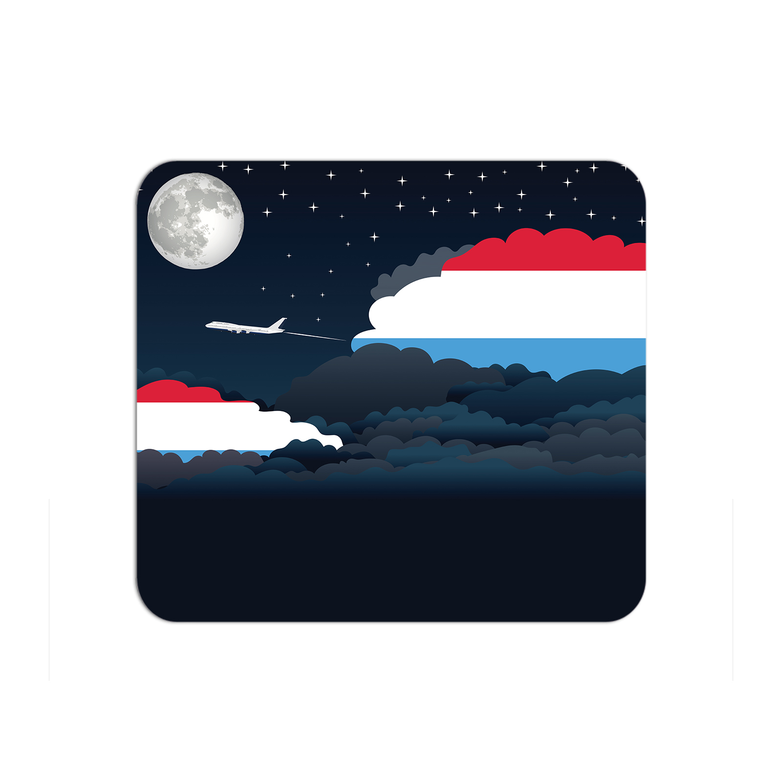Luxembourg Airplane Airport Flight Night Clouds Mousepad 