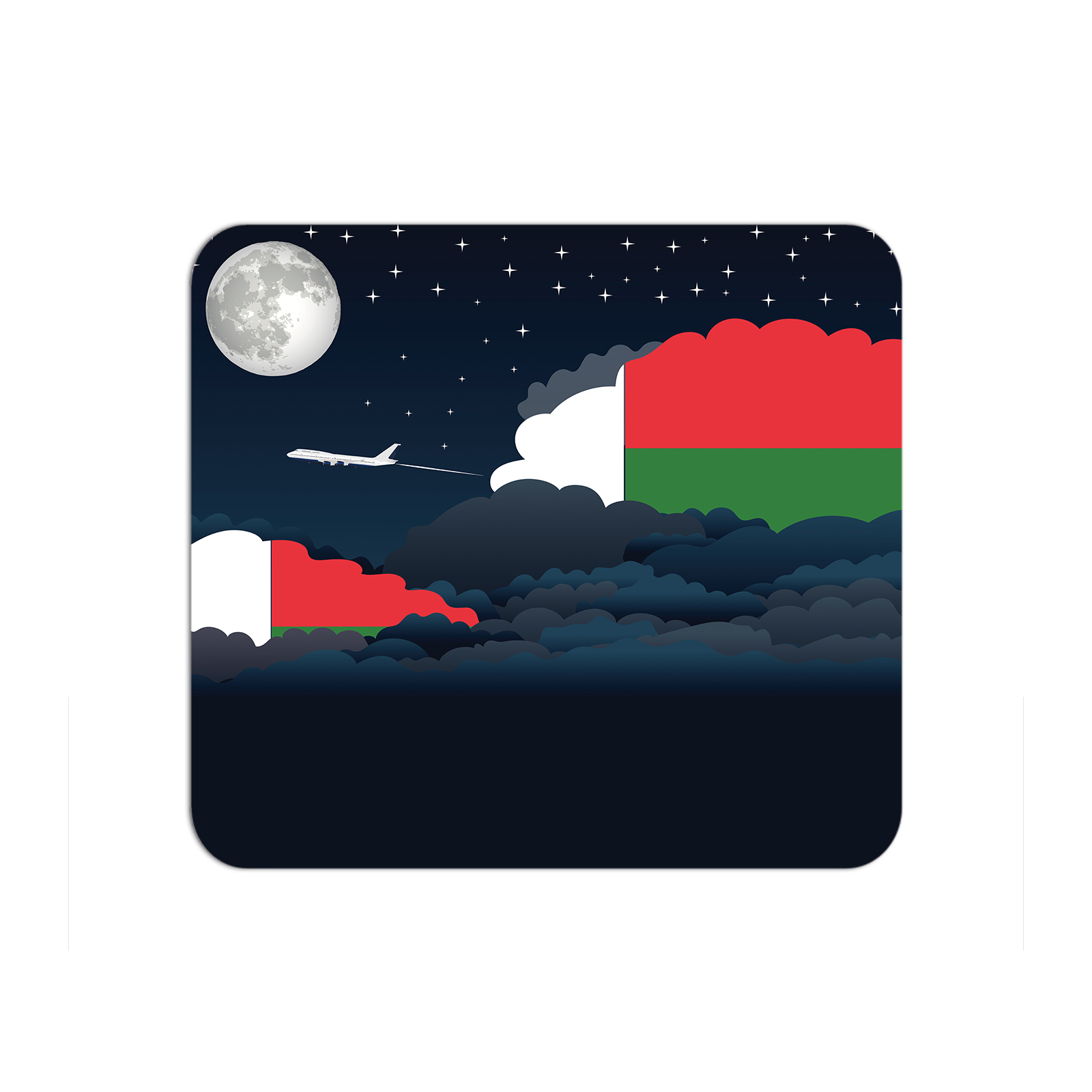 Madagascar Airplane Airport Flight Night Clouds Mousepad 