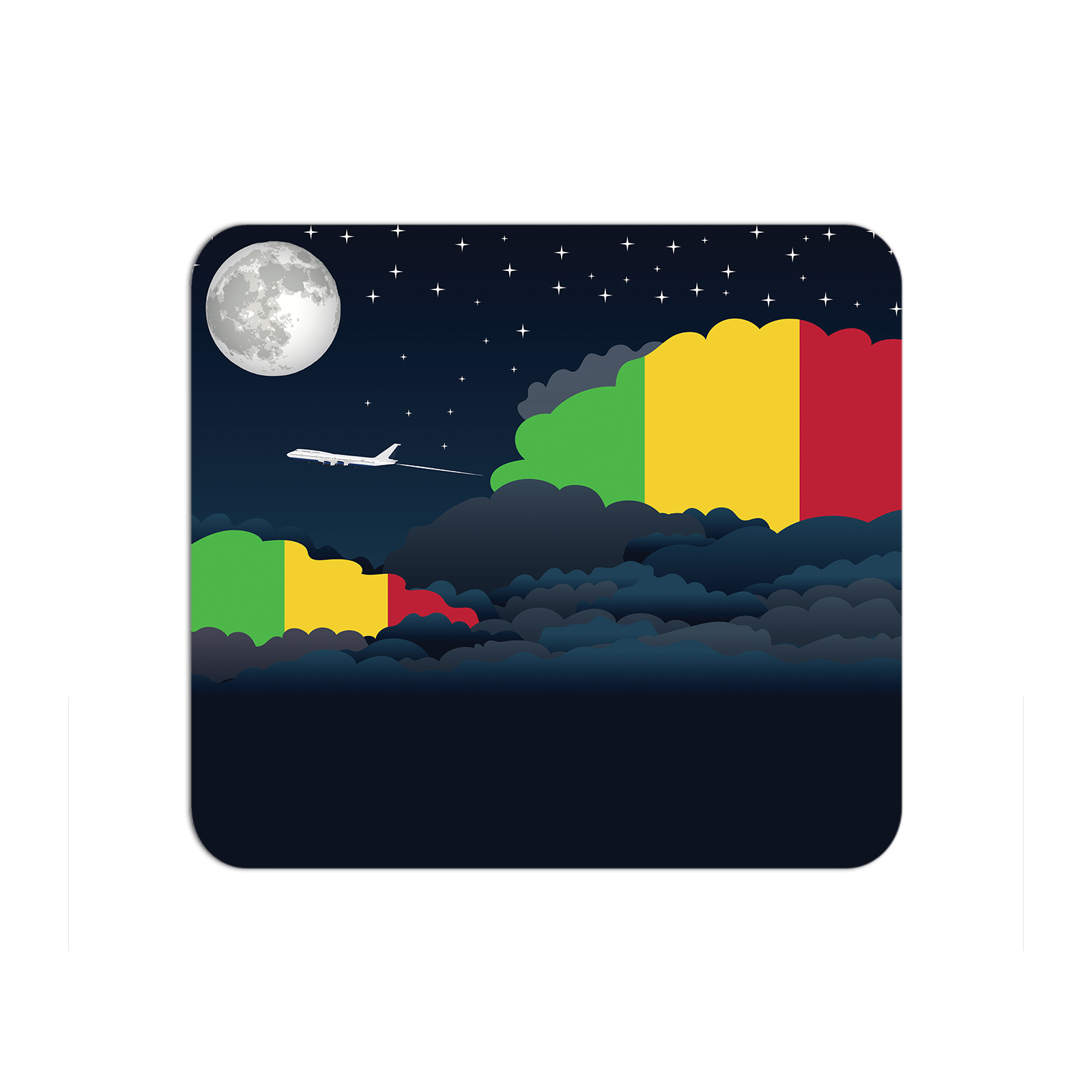 Mali Airplane Airport Flight Night Clouds Mousepad 