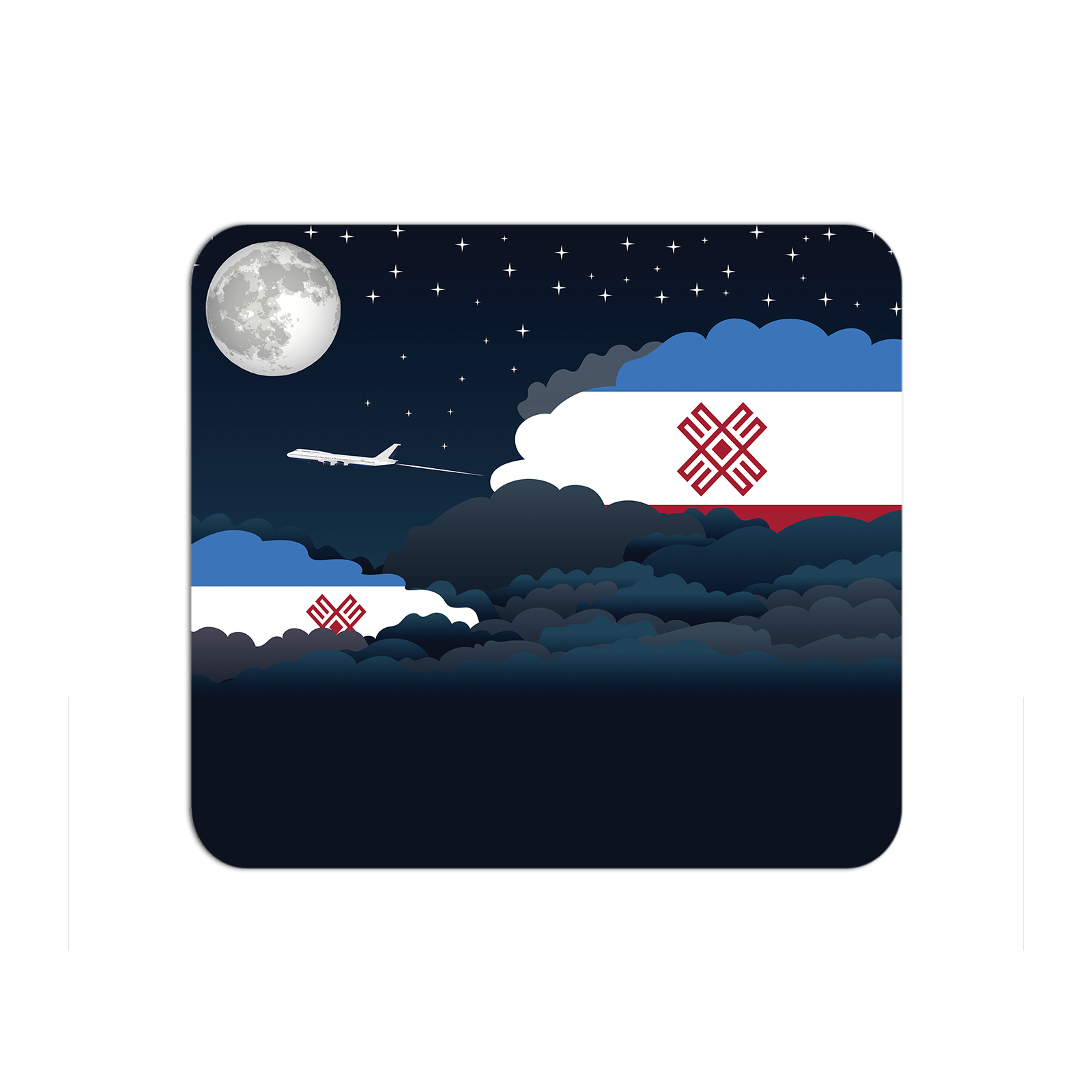 Mari El Airplane Airport Flight Night Clouds Mousepad 