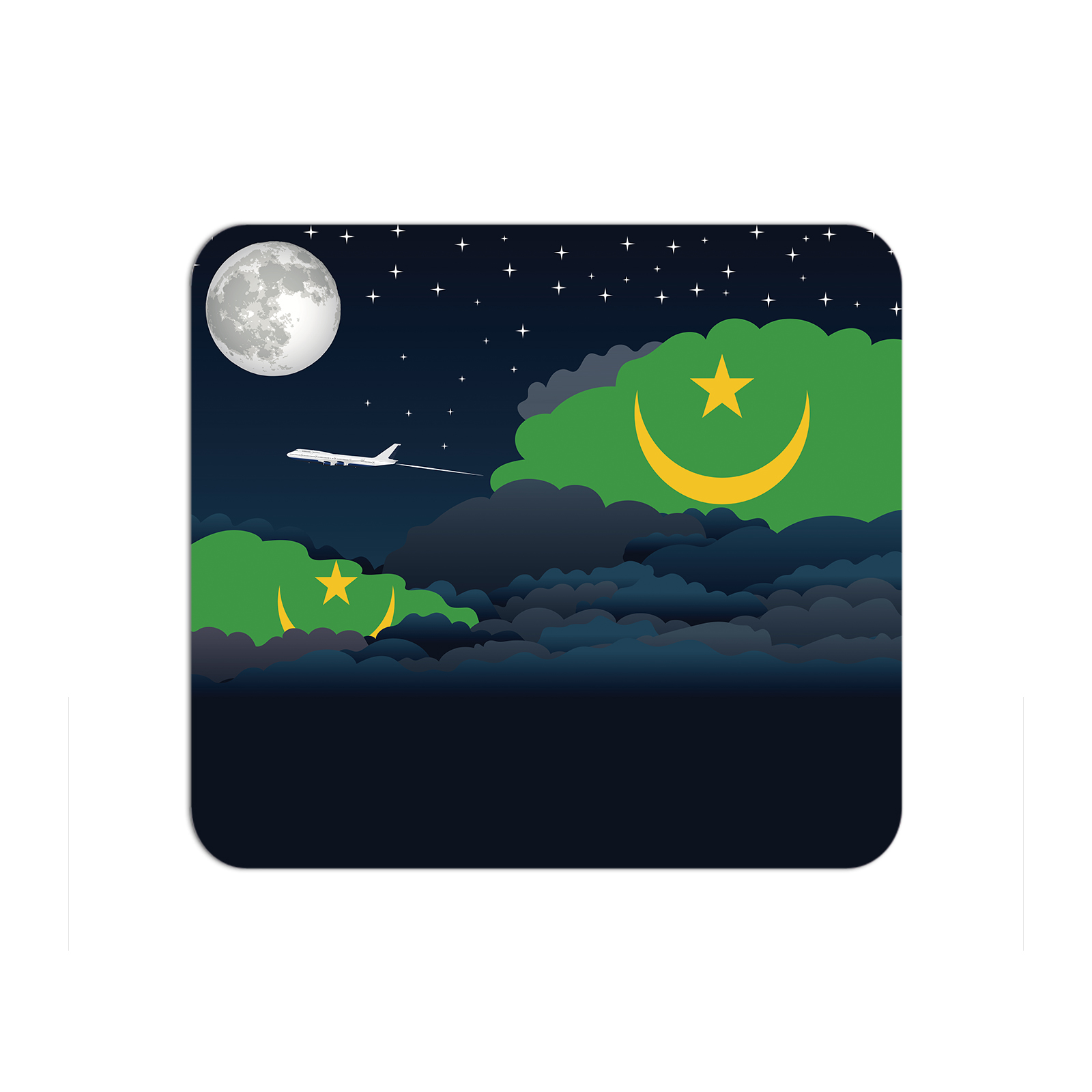 Mauritania Airplane Airport Flight Night Clouds Mousepad 