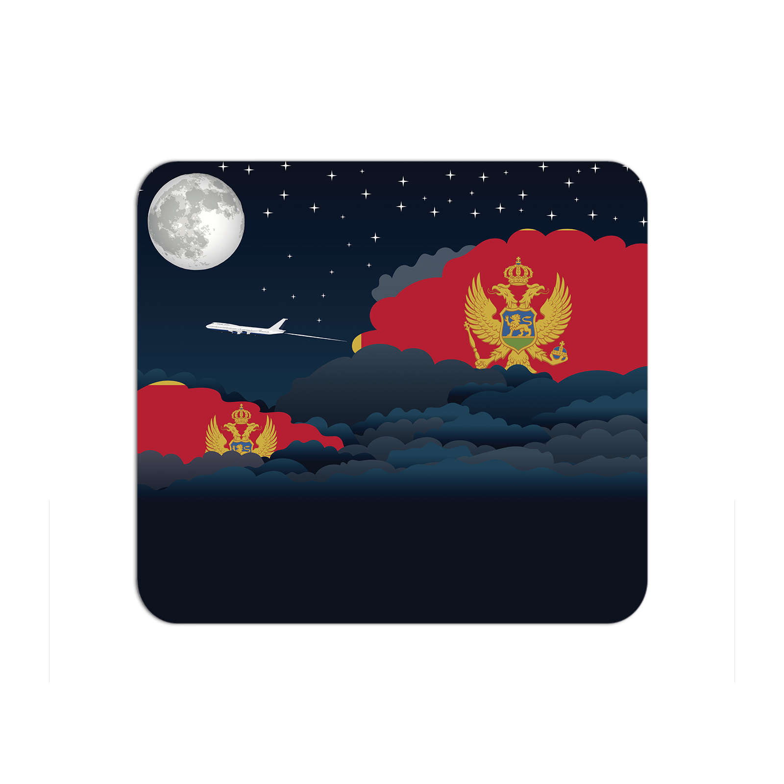 Montenegro Airplane Airport Flight Night Clouds Mousepad 