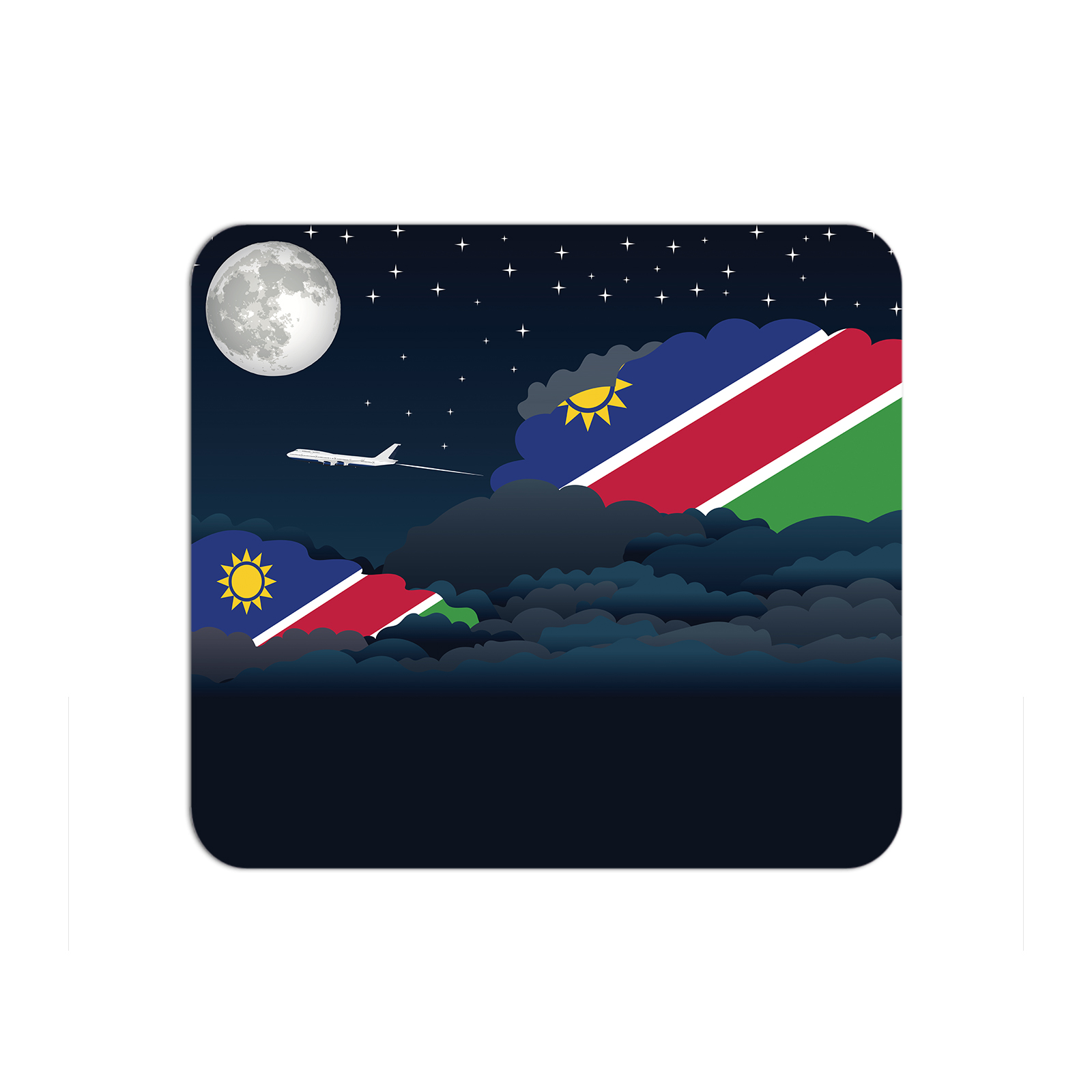 Namibia Airplane Airport Flight Night Clouds Mousepad 