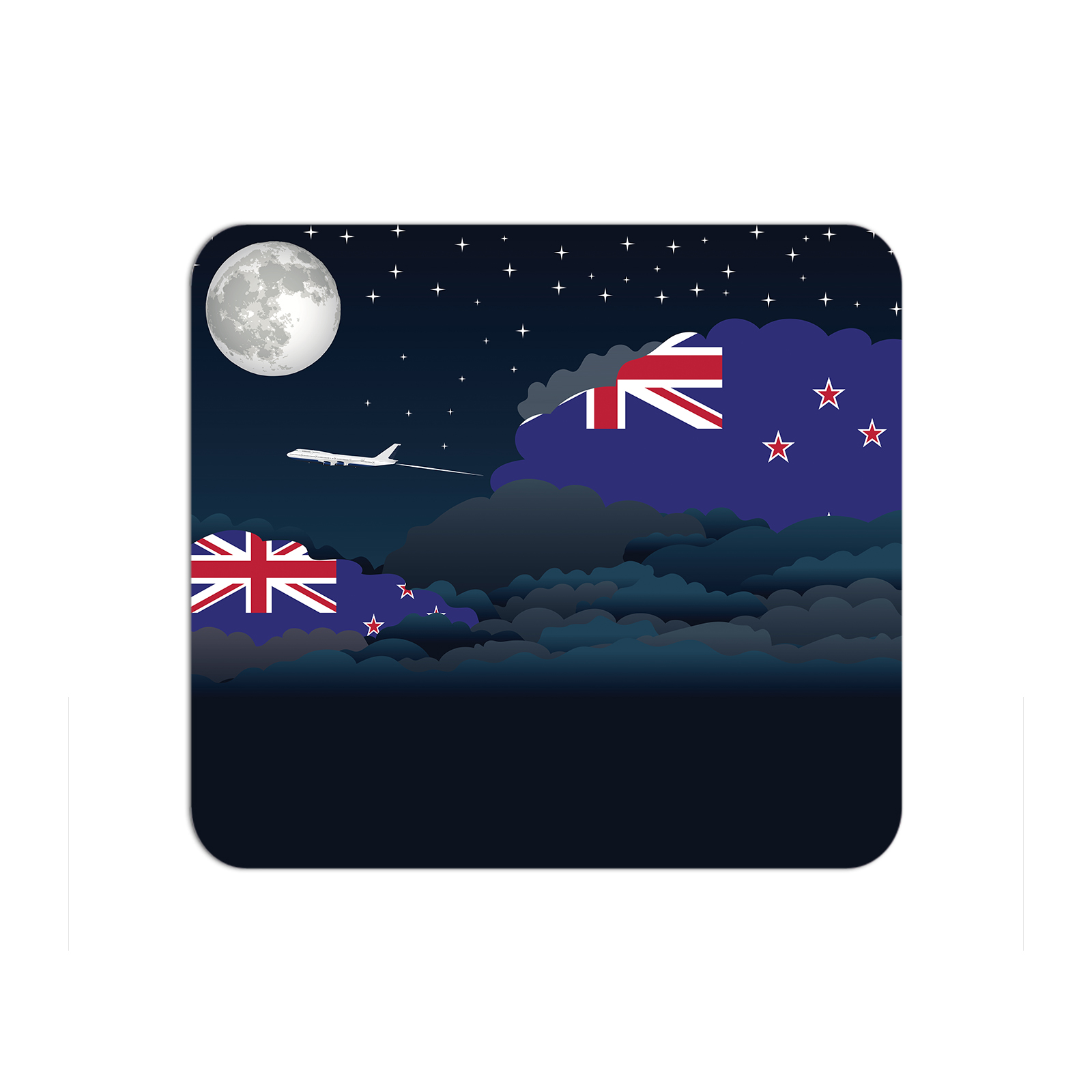 New Zealand Airplane Airport Flight Night Clouds Mousepad 