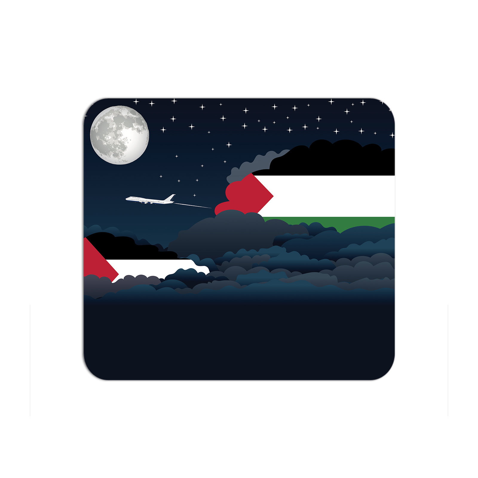 Palestine Airplane Airport Flight Night Clouds Mousepad 