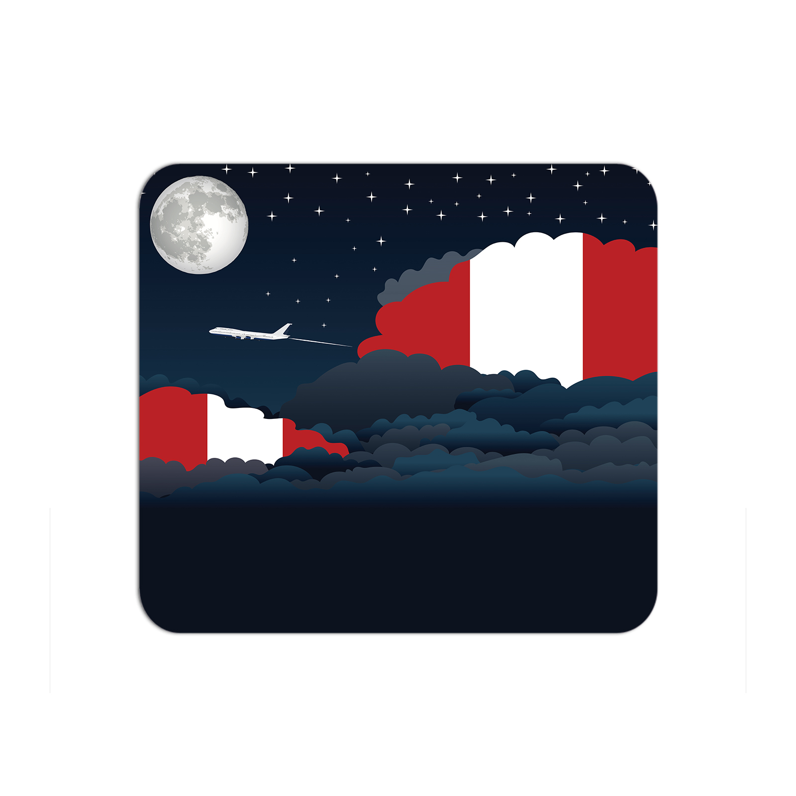 Peru Airplane Airport Flight Night Clouds Mousepad 
