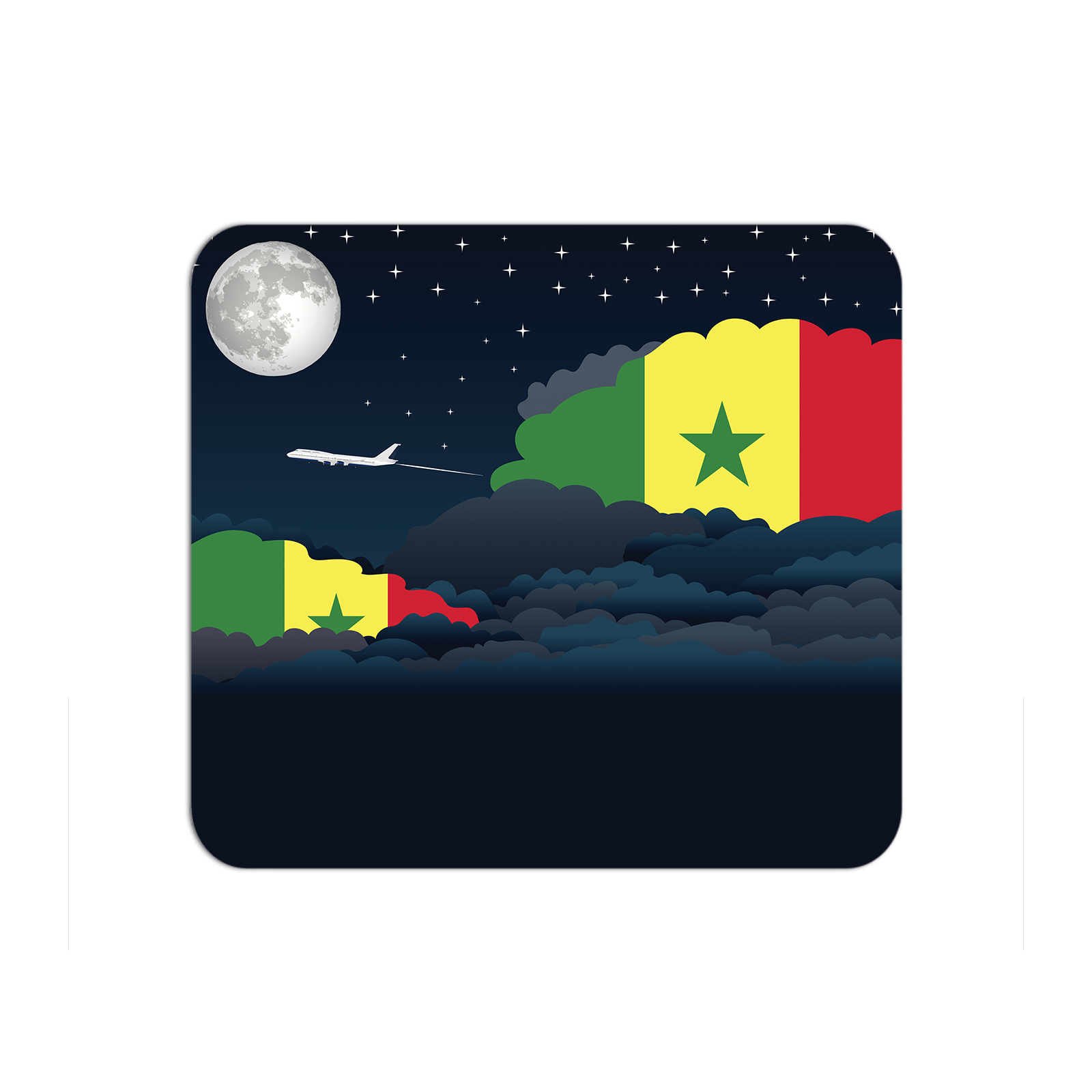 Senegal Airplane Airport Flight Night Clouds Mousepad 