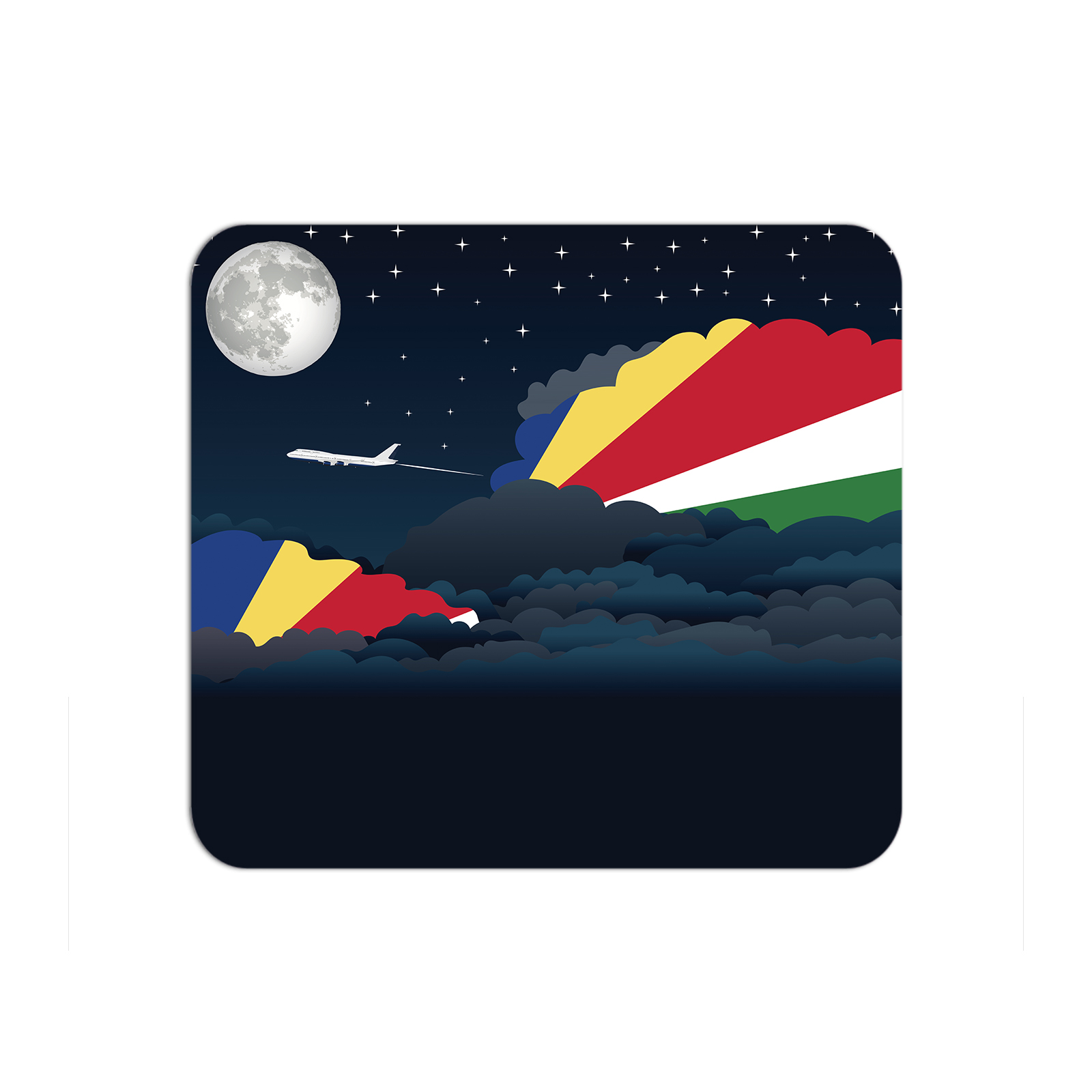 Seychelles Airplane Airport Flight Night Clouds Mousepad 