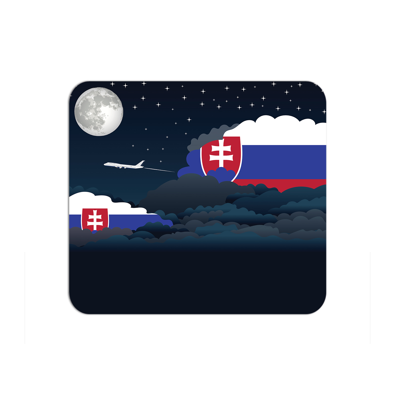 Slovakia Airplane Airport Flight Night Clouds Mousepad 