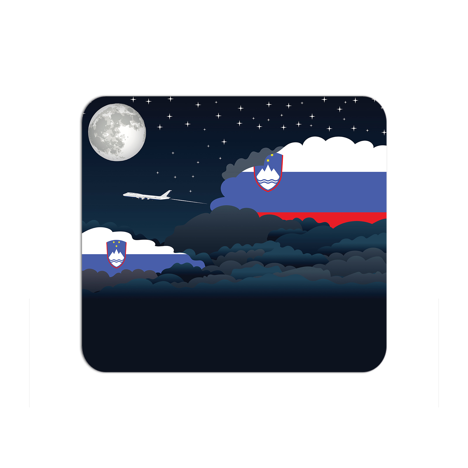 Slovenia Airplane Airport Flight Night Clouds Mousepad 