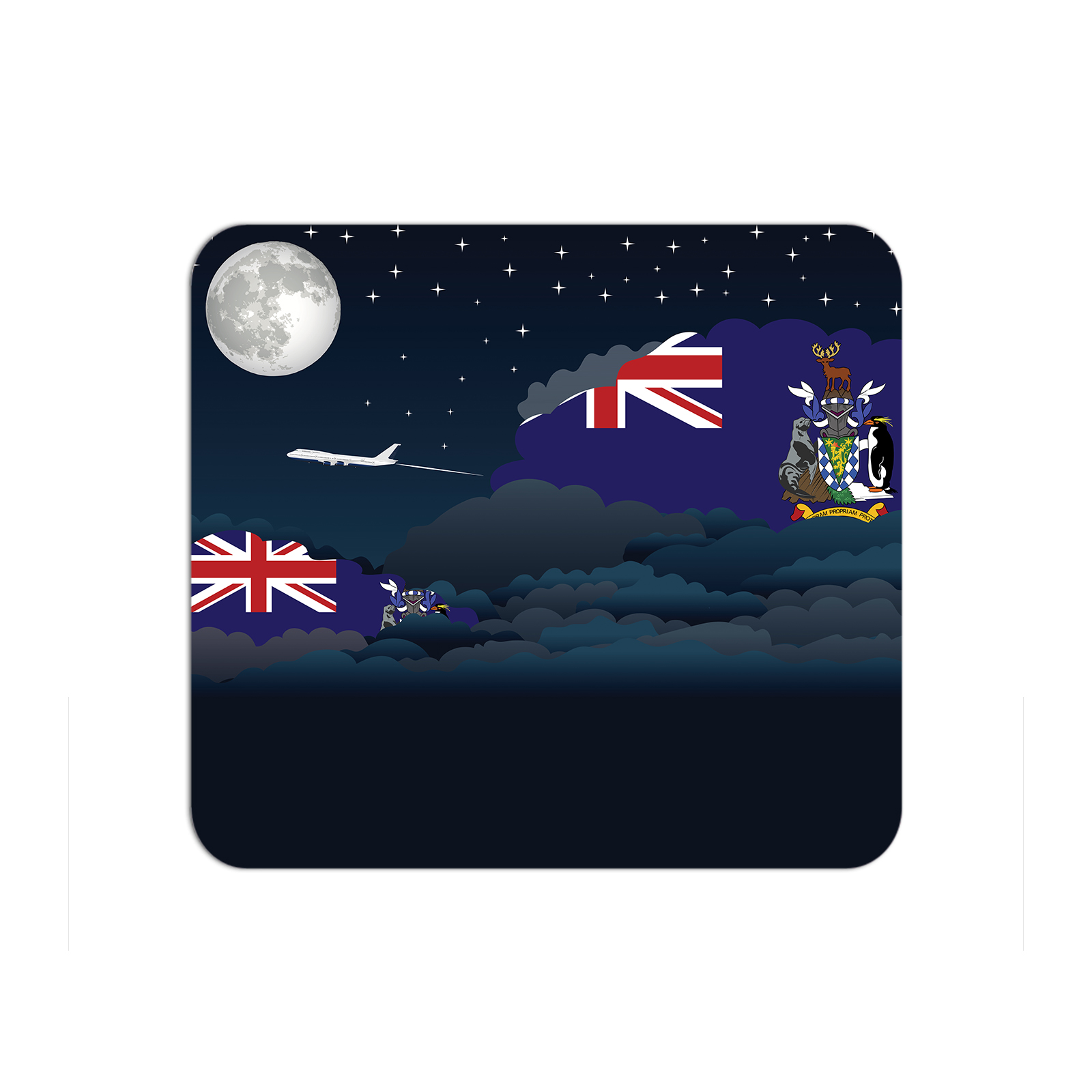 South Georgia and the South Sandwich Islands Airplane Airport Flight Night Clouds Mousepad 