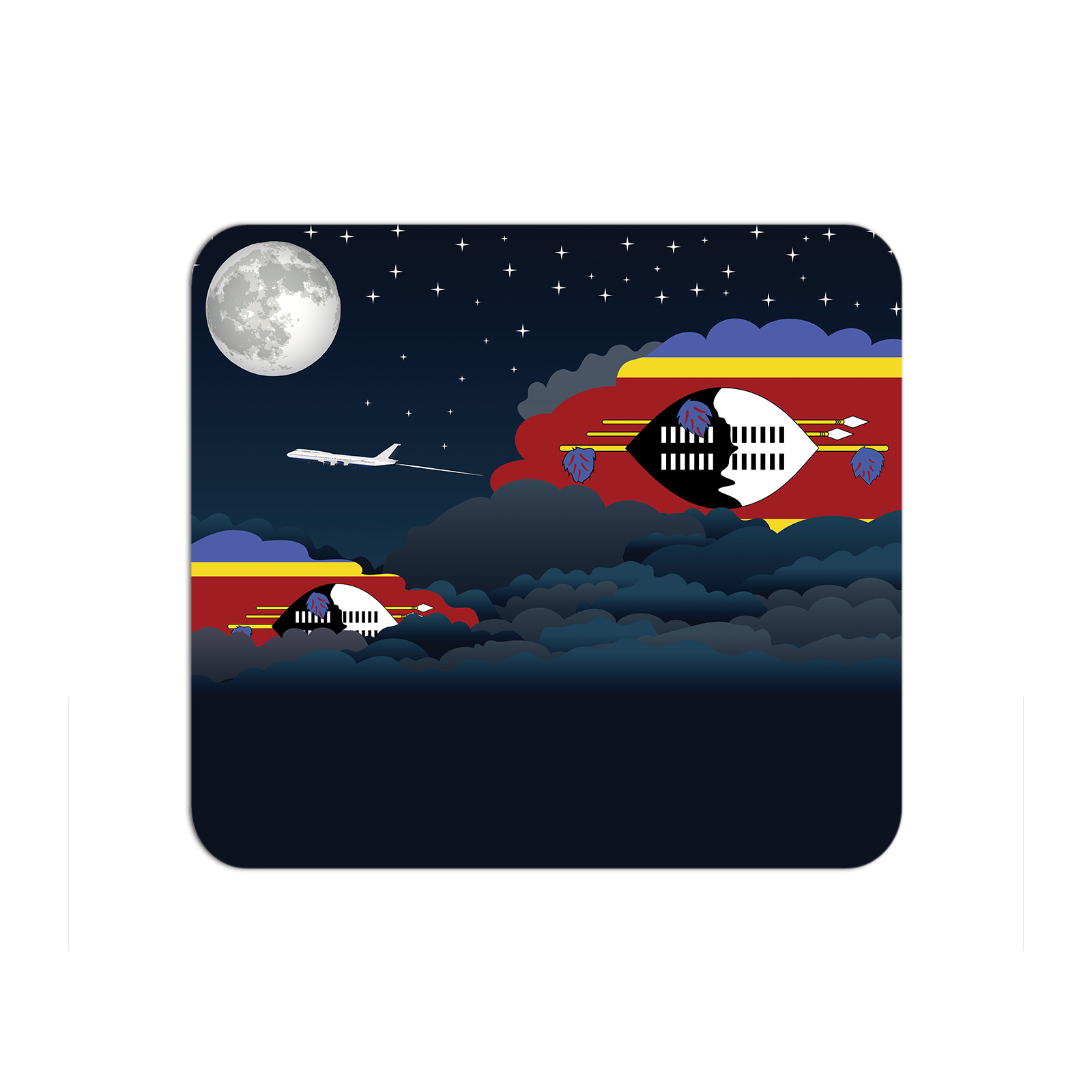 Swaziland Airplane Airport Flight Night Clouds Mousepad 