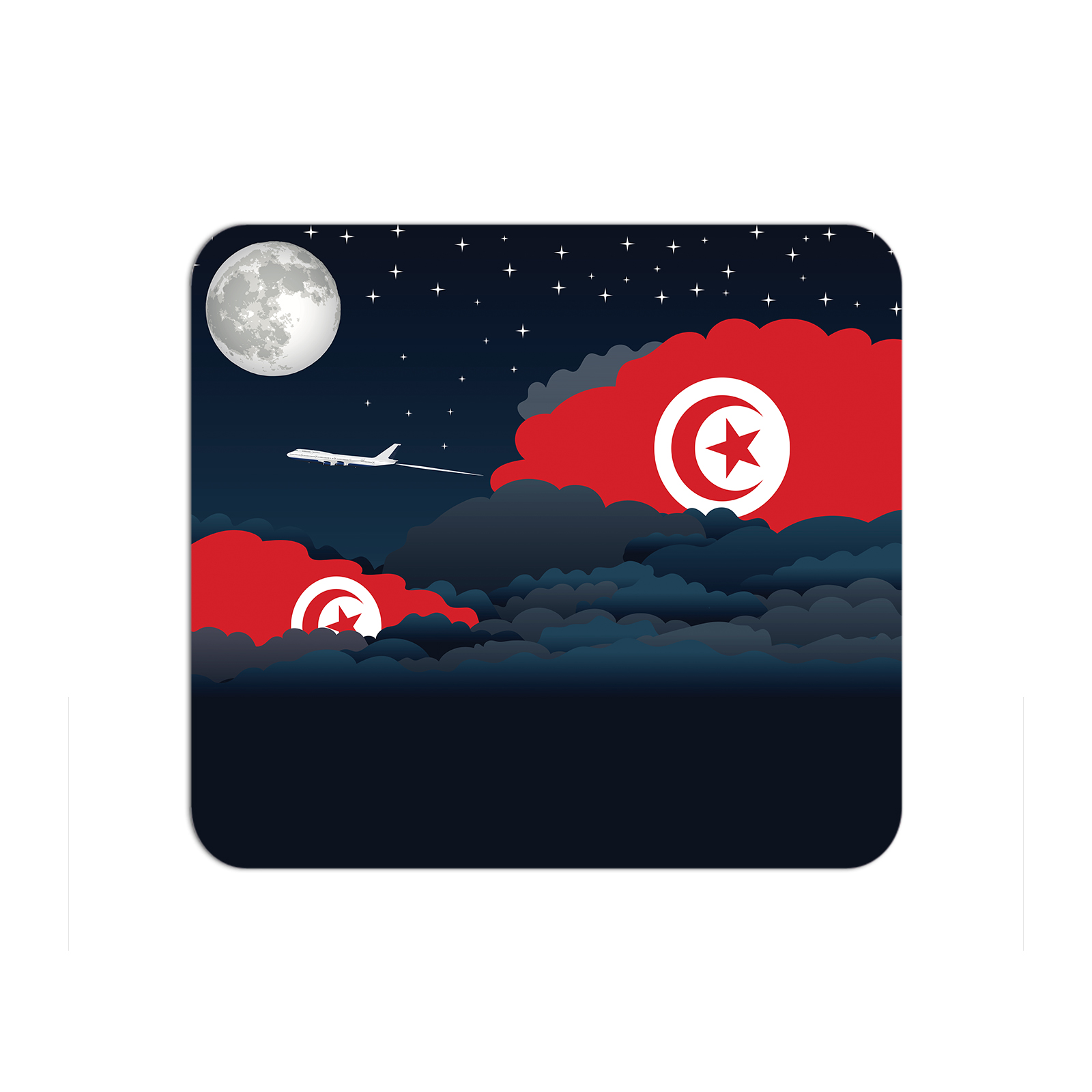 Tunisia Airplane Airport Flight Night Clouds Mousepad 