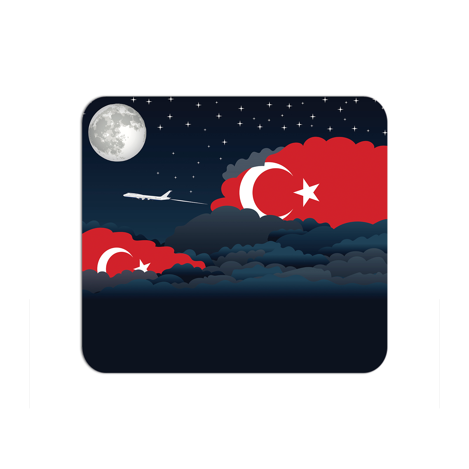 Turkey Airplane Airport Flight Night Clouds Mousepad 