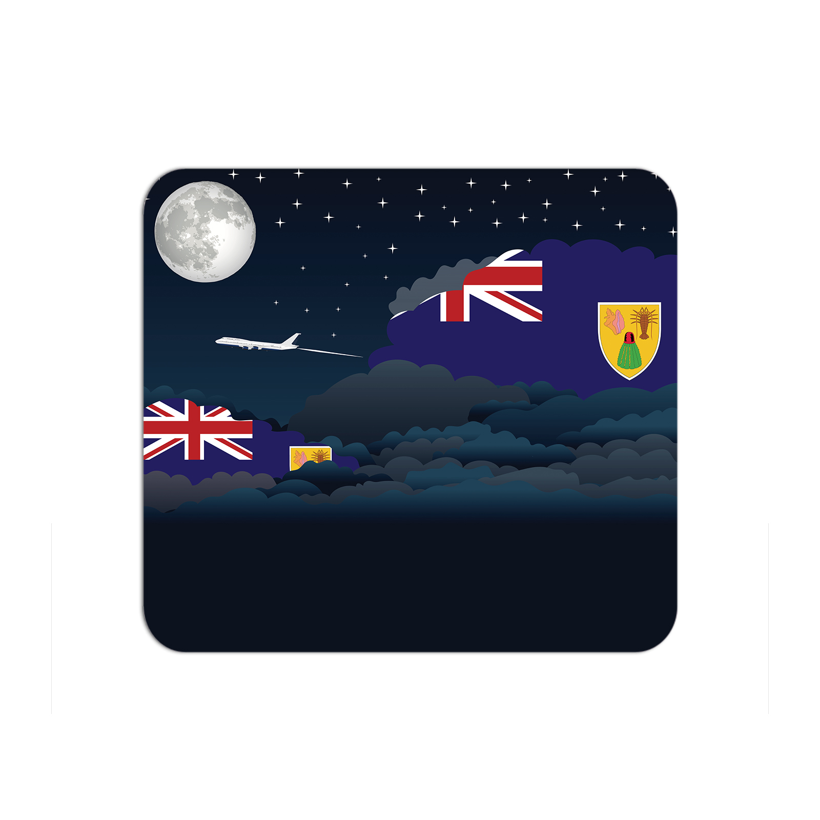 Turks and Caicos Islands Airplane Airport Flight Night Clouds Mousepad 