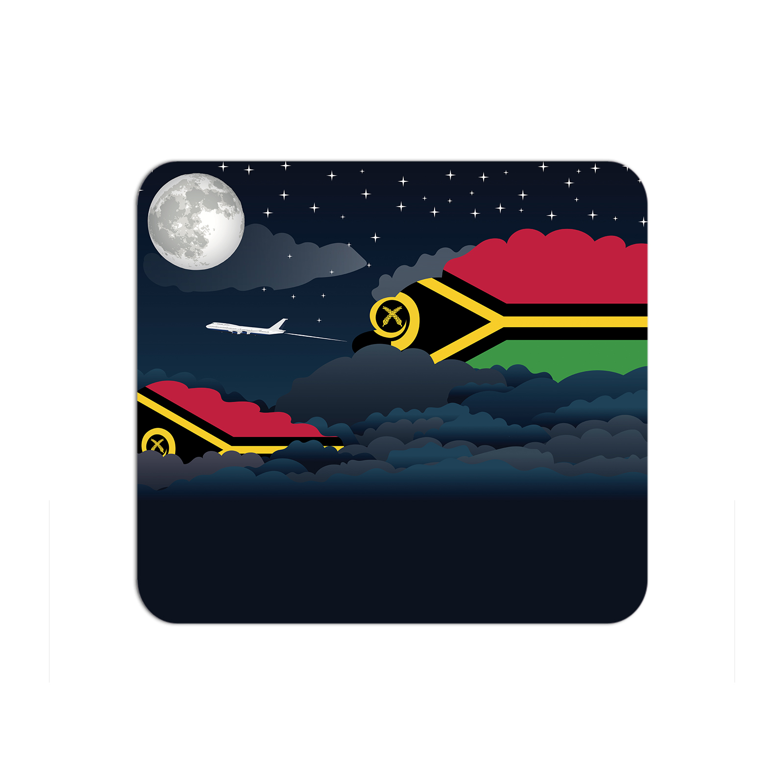 Vanuatu Airplane Airport Flight Night Clouds Mousepad 