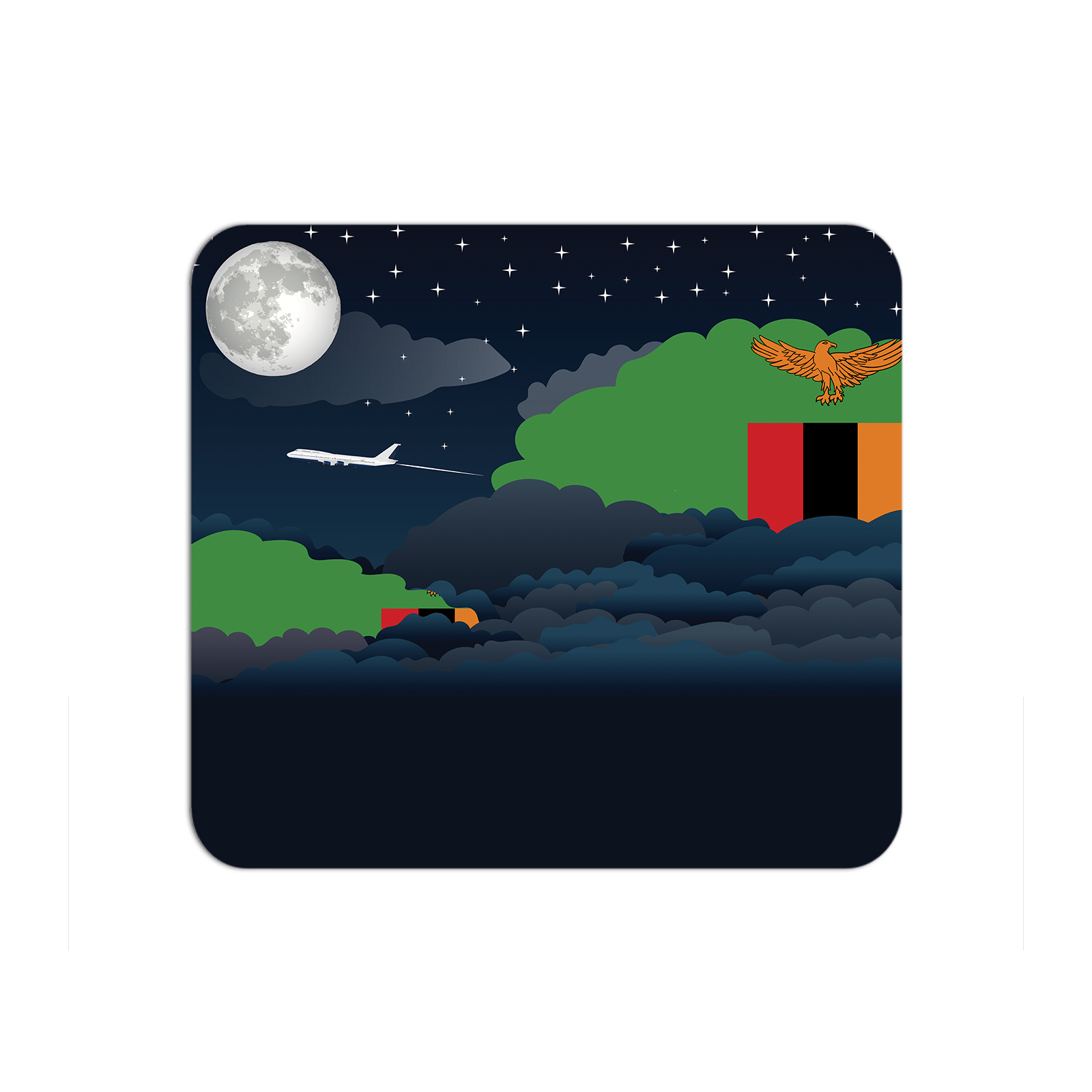 Zambia Airplane Airport Flight Night Clouds Mousepad 
