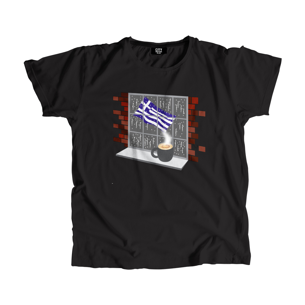 Greece Coffee Rain Men Unisex T-Shirt