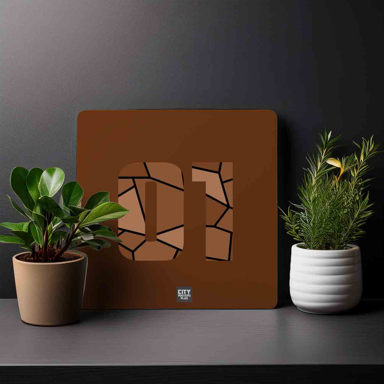 01 Number Mousepad (Brown)