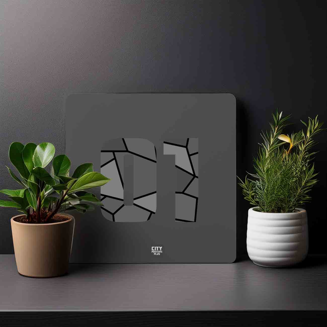 01 Number Mousepad (Charcoal Grey)