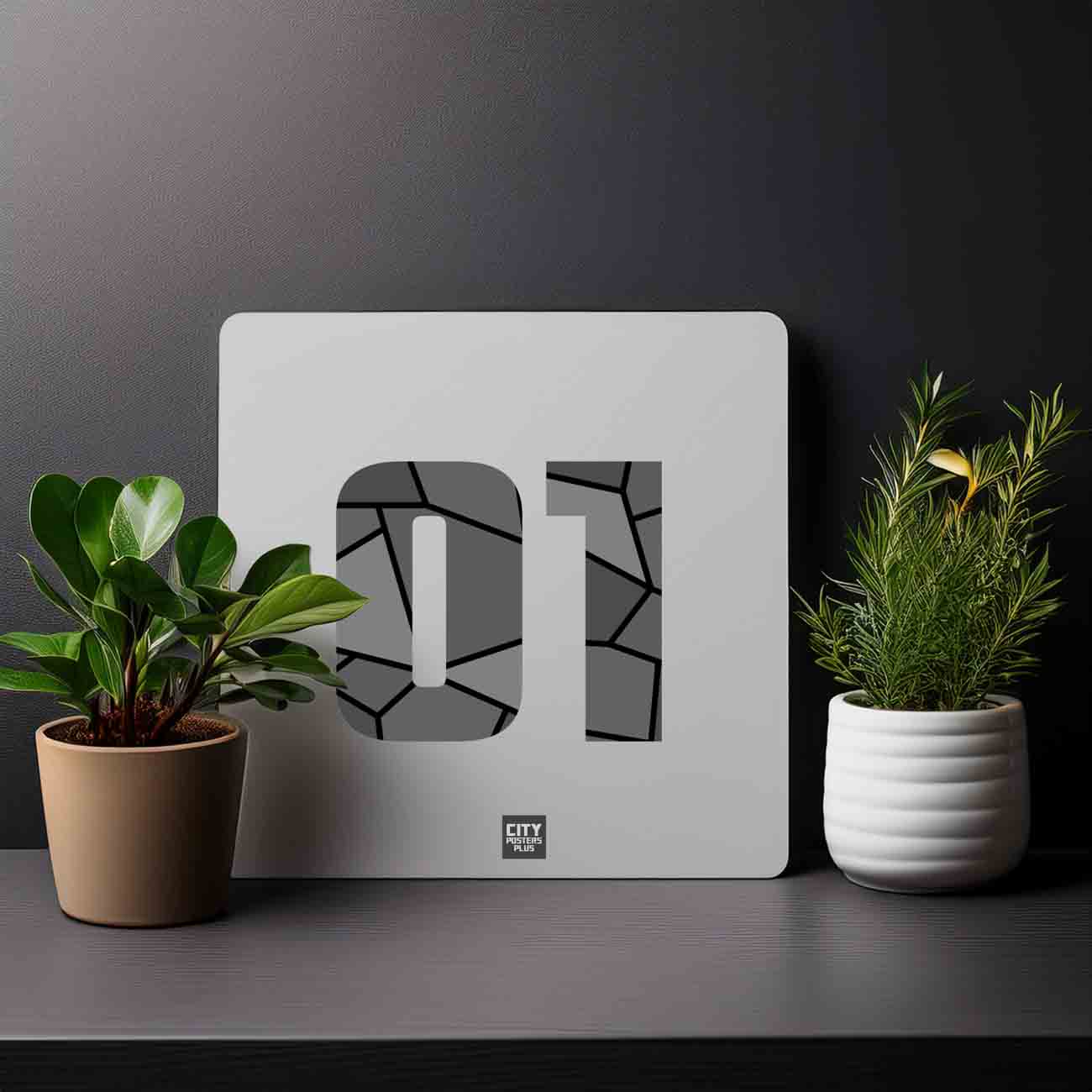 01 Number Mousepad (Melange Grey)