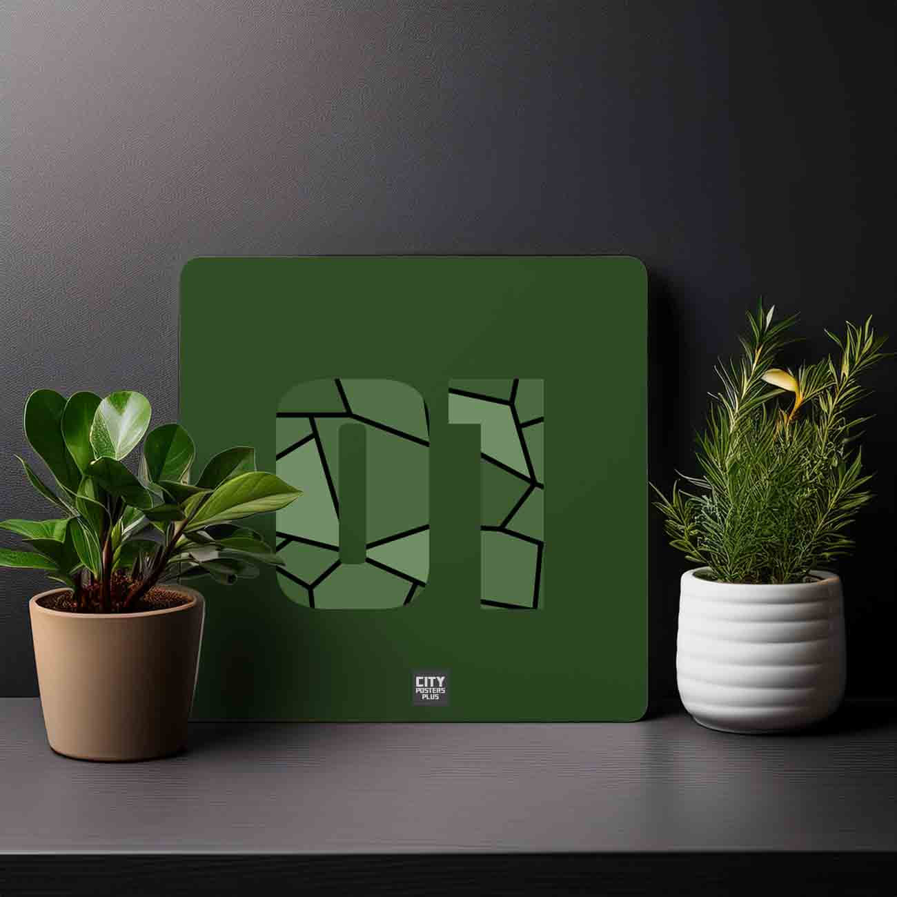 01 Number Mousepad (Olive Green)