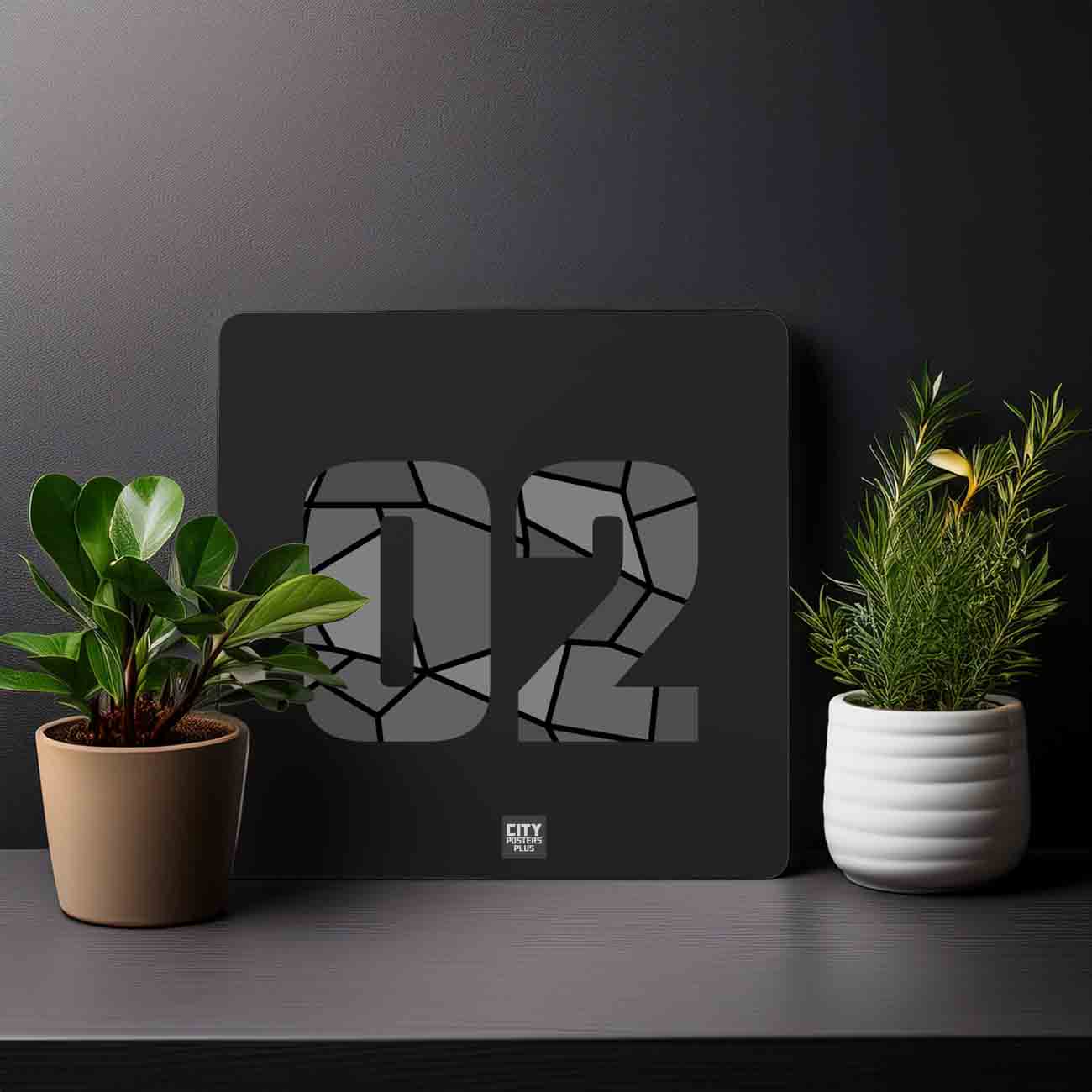 02 Number Mousepad (Black)