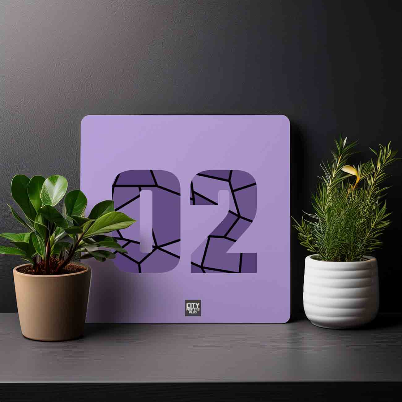 02 Number Mousepad (Iris Lavender)