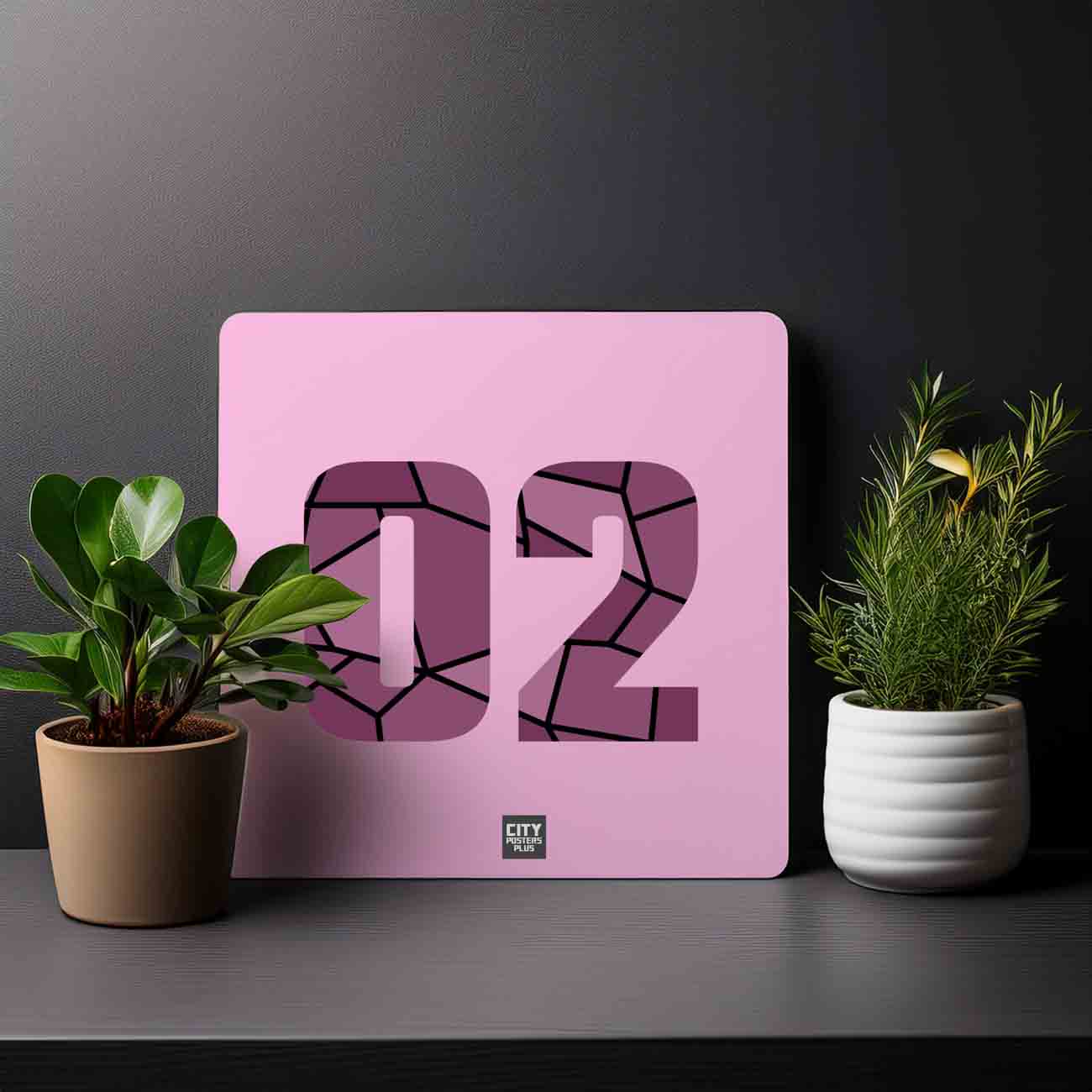 02 Number Mousepad (Light Pink)