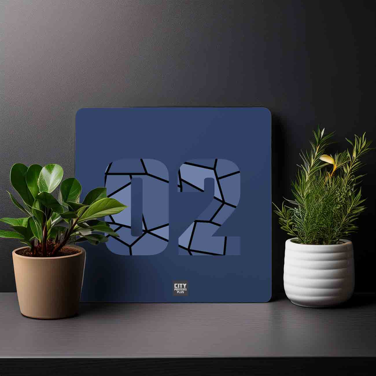 02 Number Mousepad (Navy Blue)