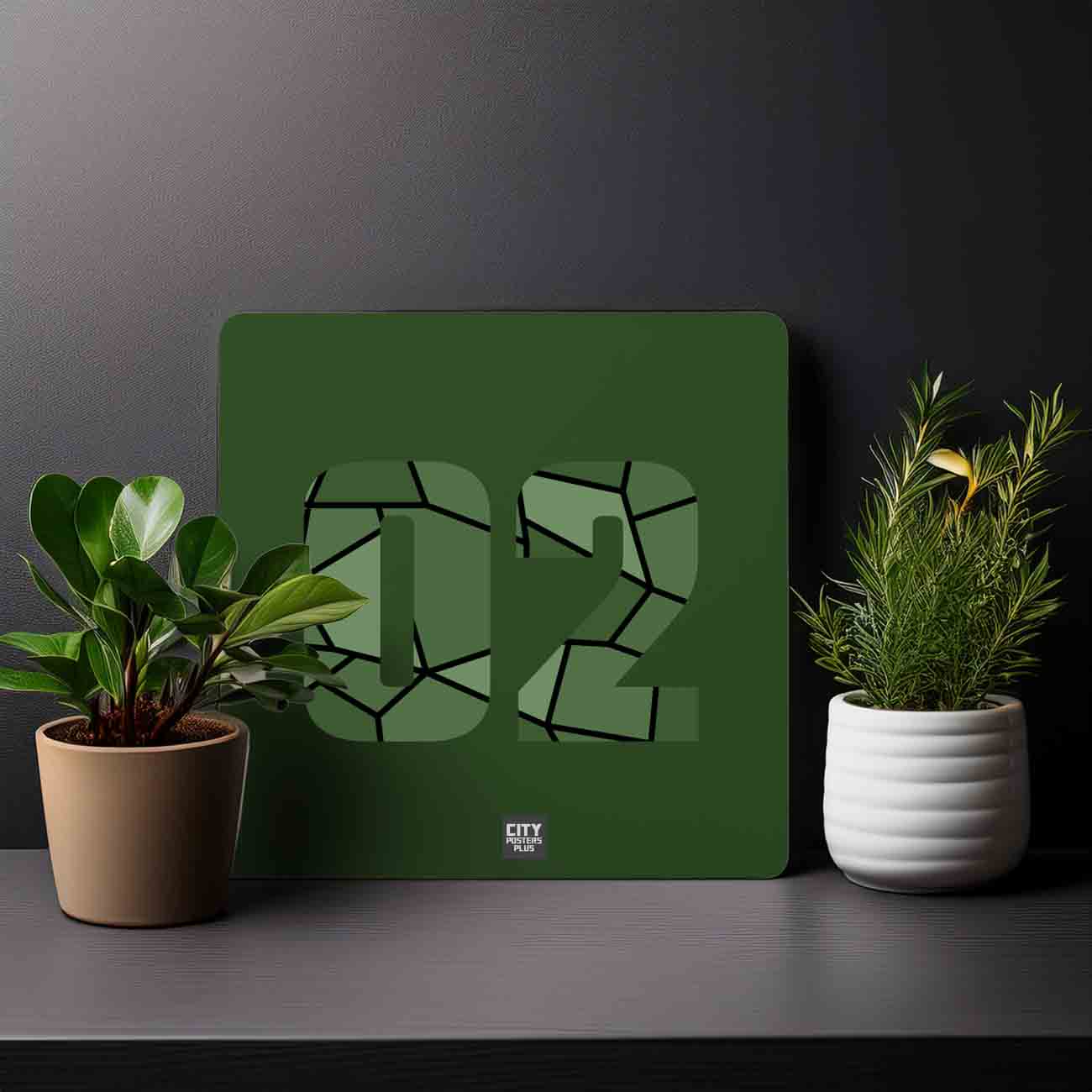 02 Number Mousepad (Olive Green)