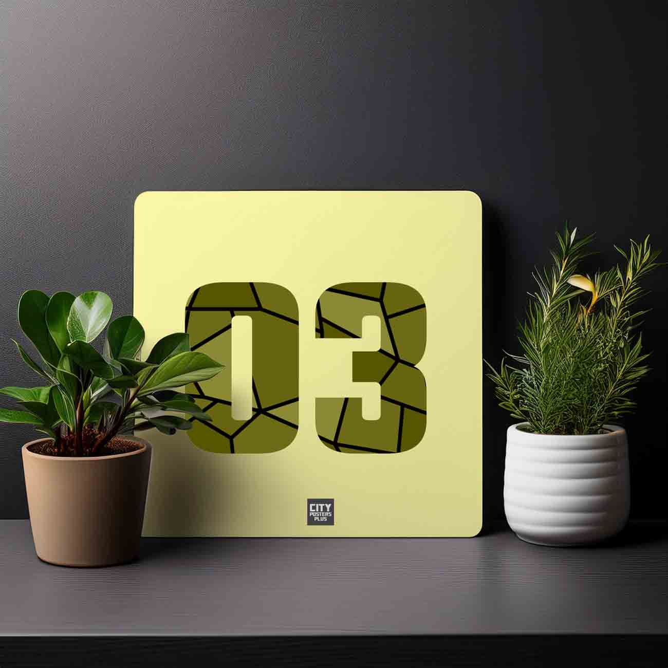 03 Number Mousepad (Butter Yellow)