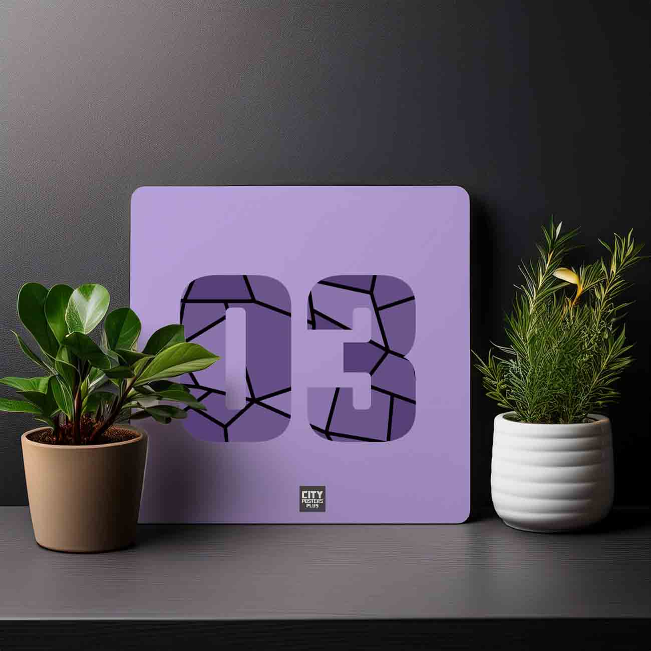 03 Number Mousepad (Iris Lavender)